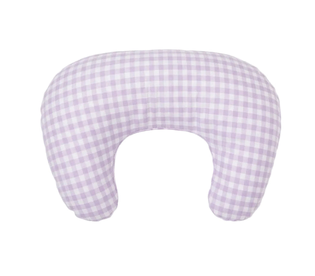 Purple Gingham Ruffle Nursing Pillow Cover