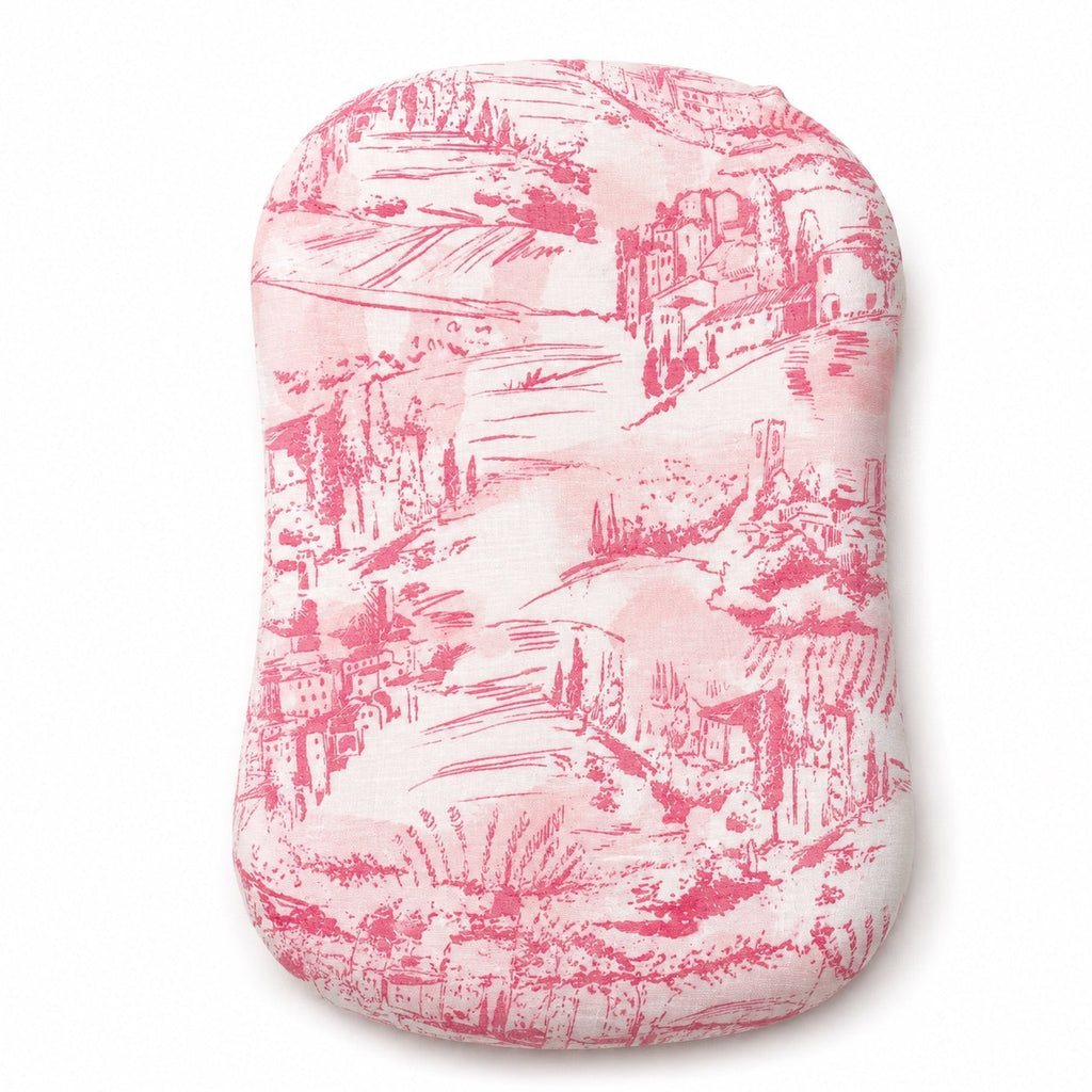 Pink Toile Ruffle Baby Lounger Cover