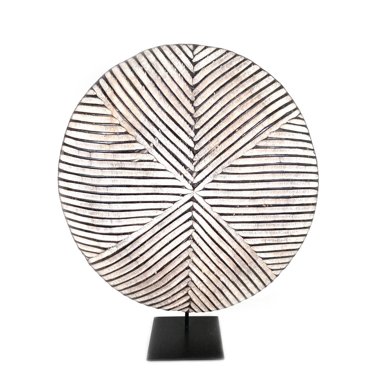 Round Bamileke Shield 22" Geometric Pattern