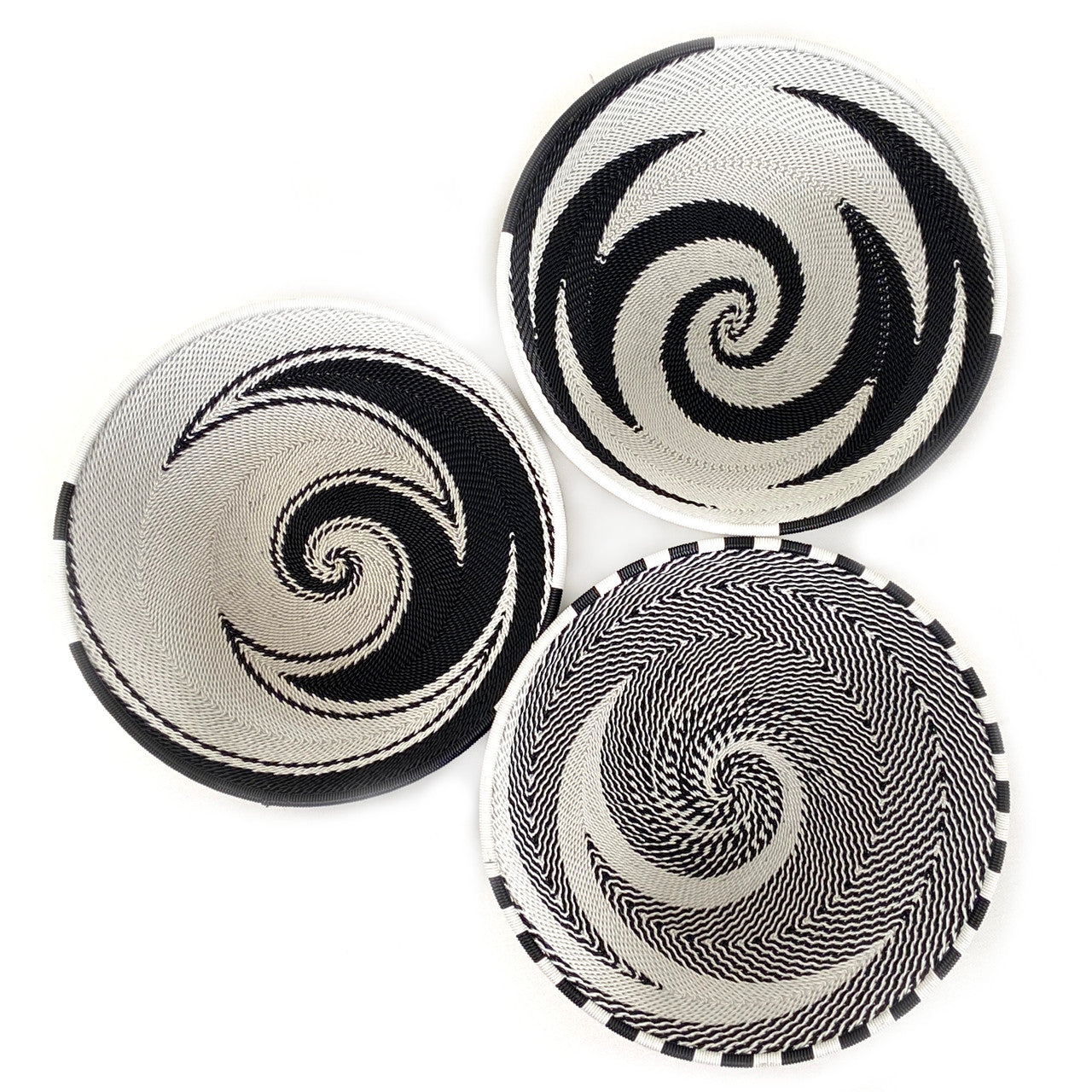 Zulu Wire Basket Bowl - Black + White, Medium