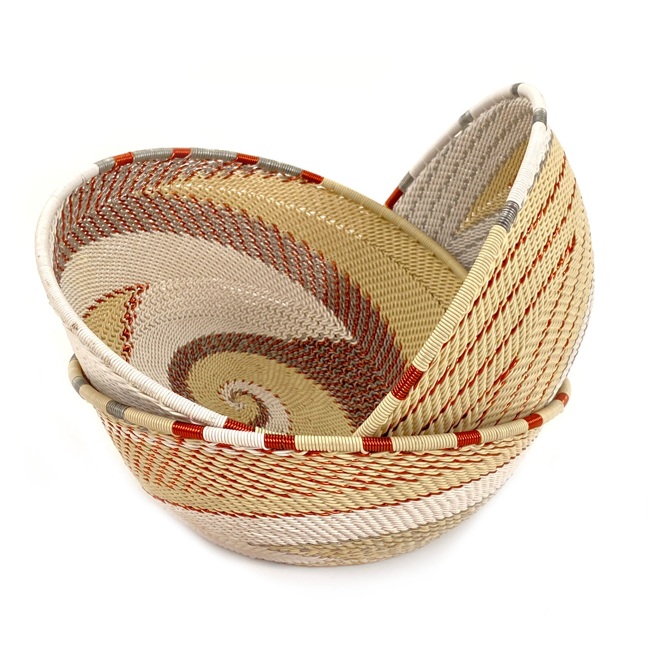 Zulu Wire Basket Bowl - Copper + Sand, Medium