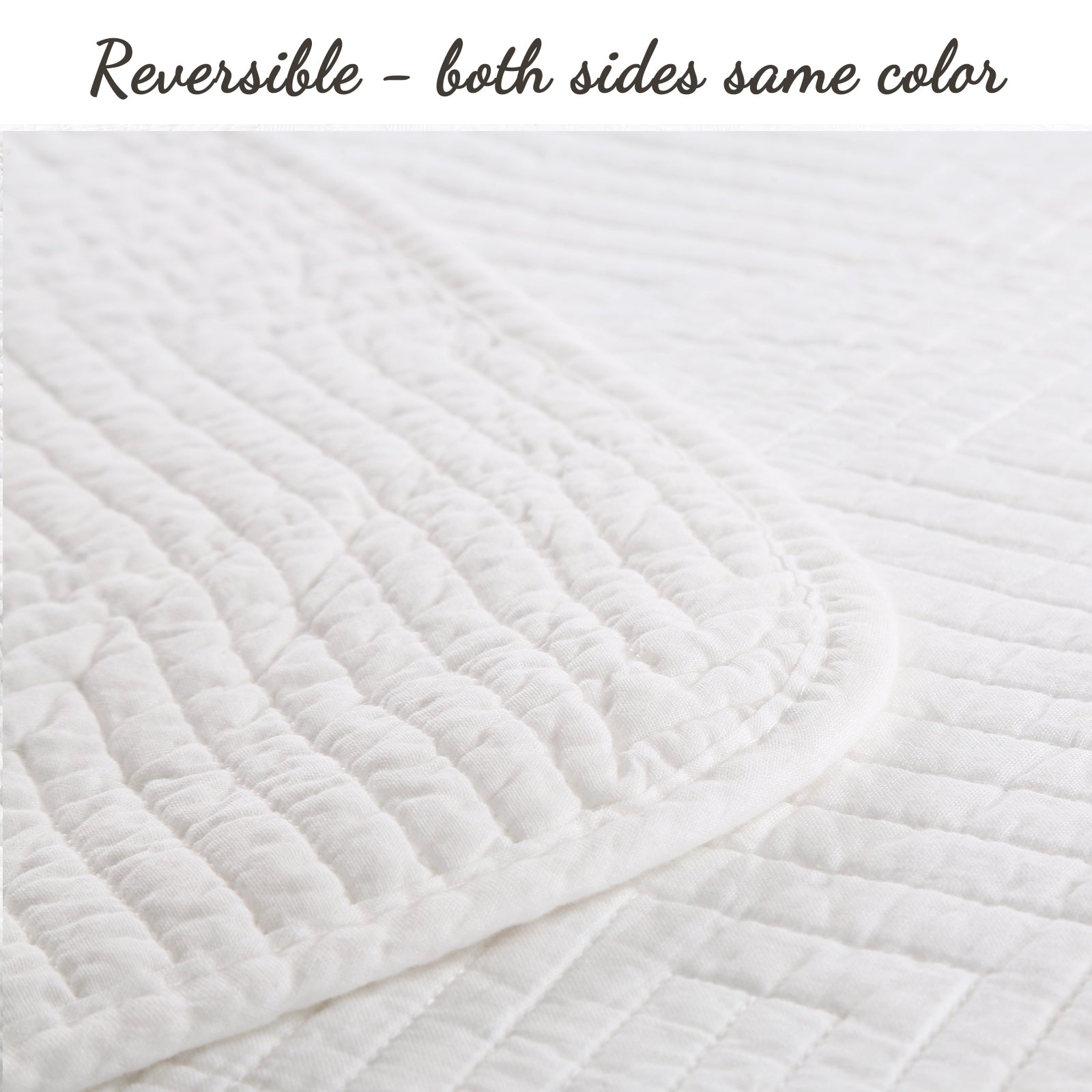 Maze White Cotton Reversible Quilt Bedding Set