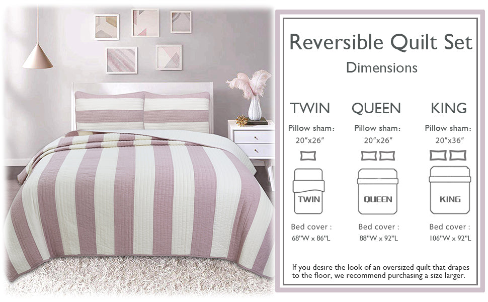 Josie Taro 3-Piece Cotton Reversible Quilt Bedding Set