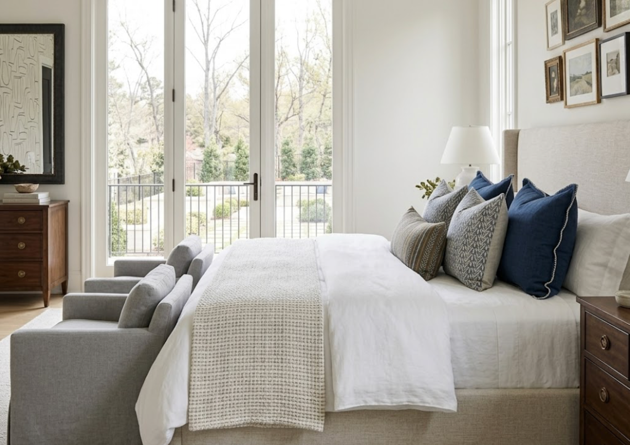 Bellflower Pillow Cover in Cadet