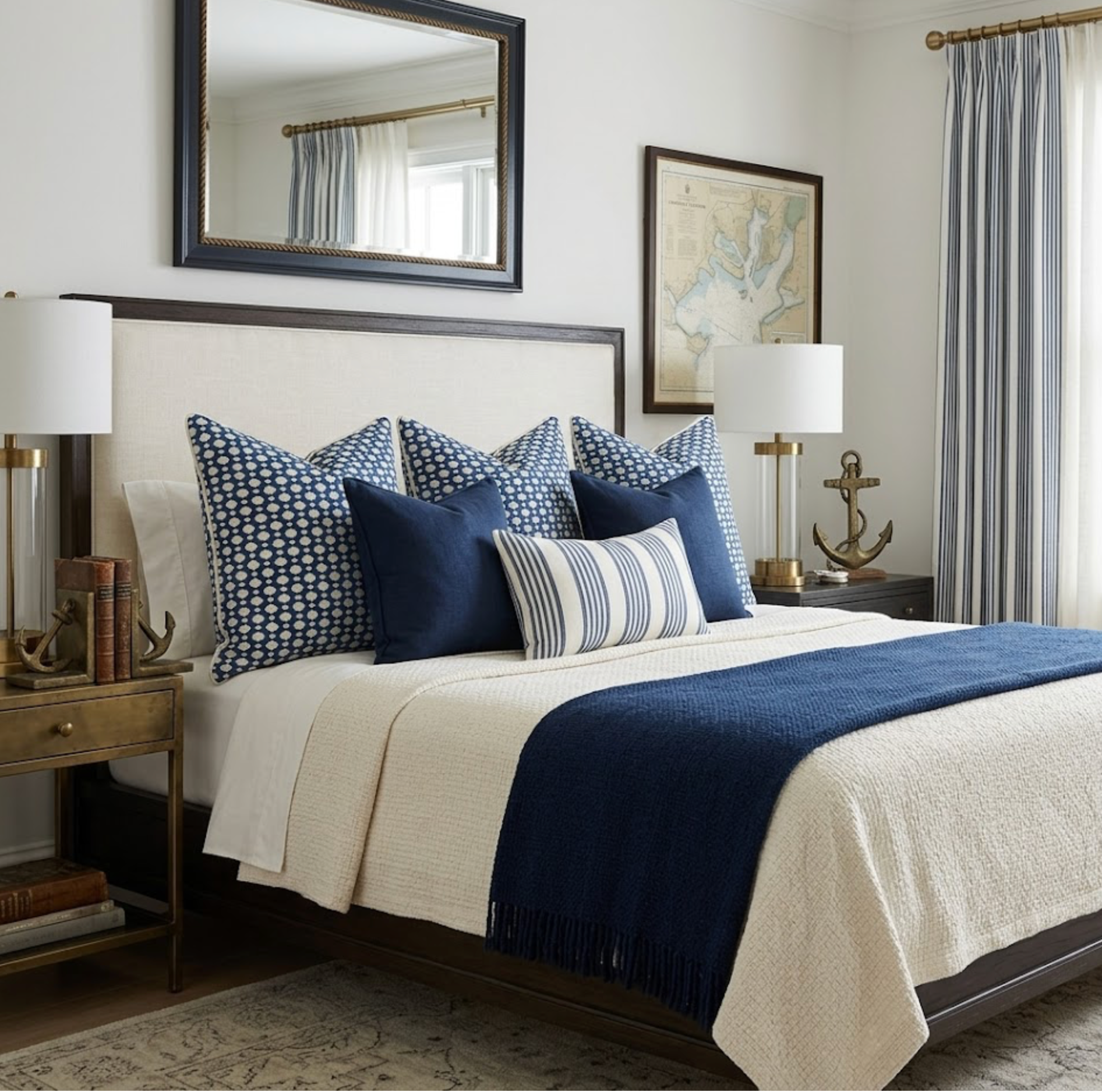 Betwixt Pillow Cover in Indigo, Schumacher Textiles