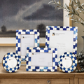 Picture Frame Set of 5 Scalloped Pattern Collection Bone Inlay – Blue & White