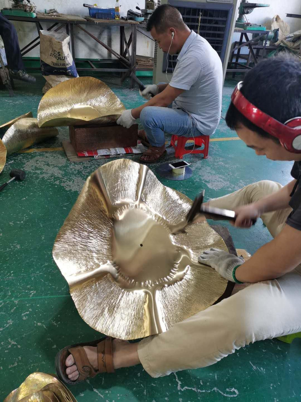 Hammered Brass Pendant Light