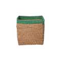 Small Square Raffia Storage Basket - Tea
