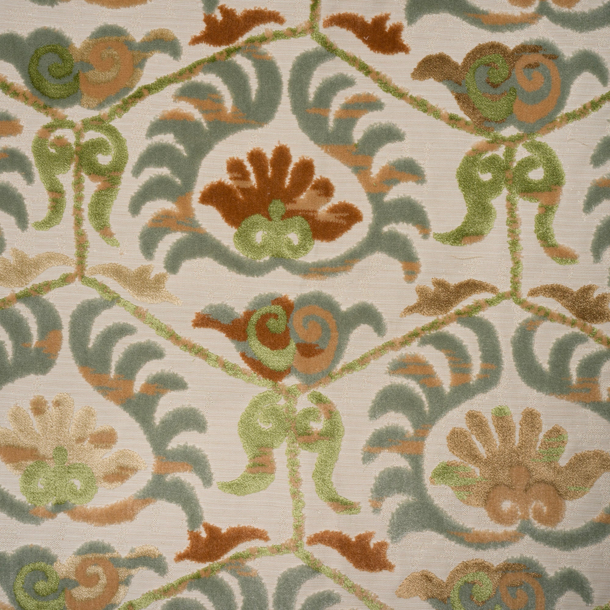 BUKHARA - DAMASK CUT VELVET UPHOLSTERY FABRIC BY THE YARD
