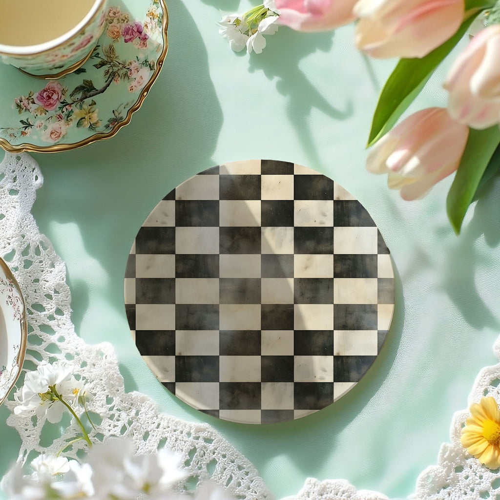 Courtly Check Ceramic Coasters