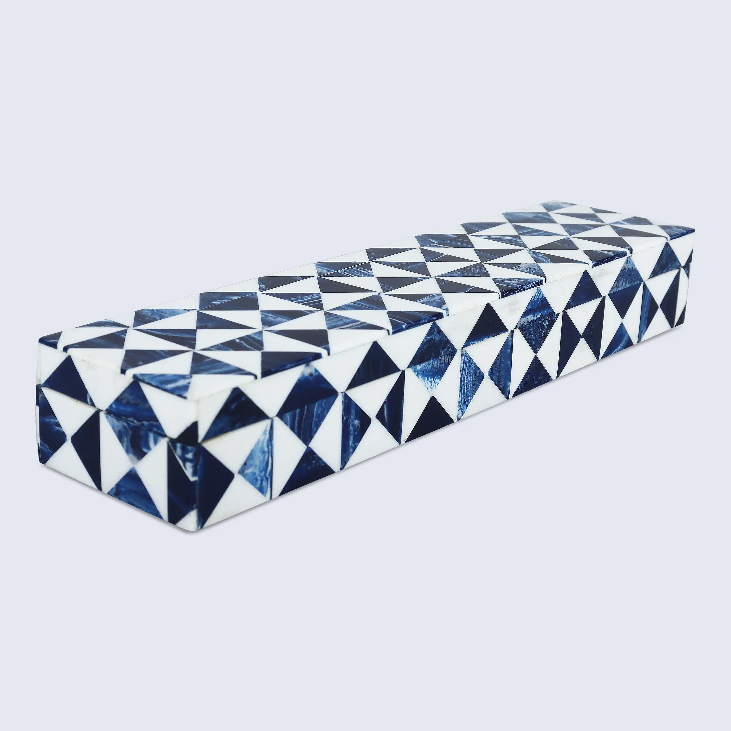 Blue and White Resin Inlay Storage Box – Marquet Indigo Collection