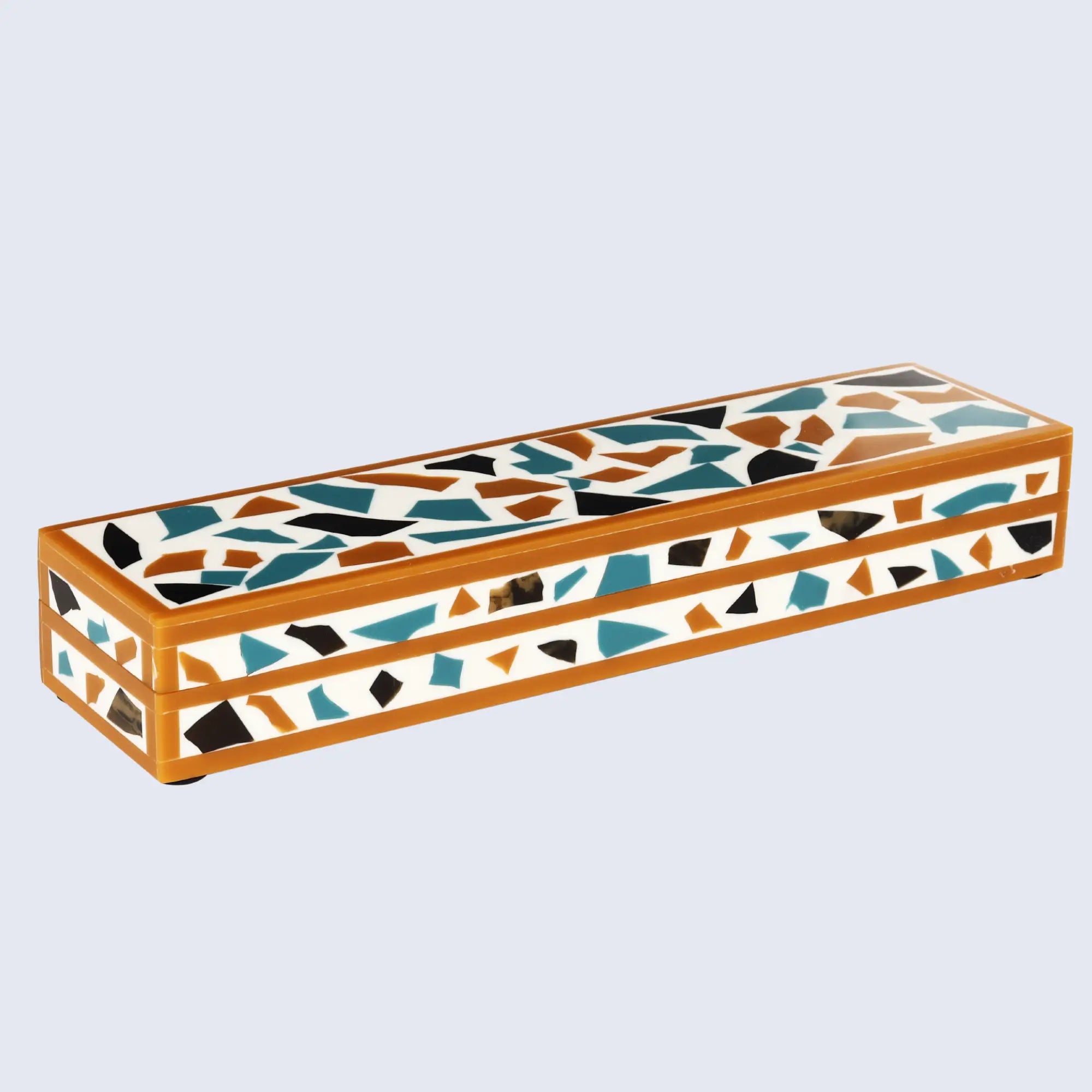 Mosaic gold pattern Resin Inlay decorative boxes in 7 Sizes