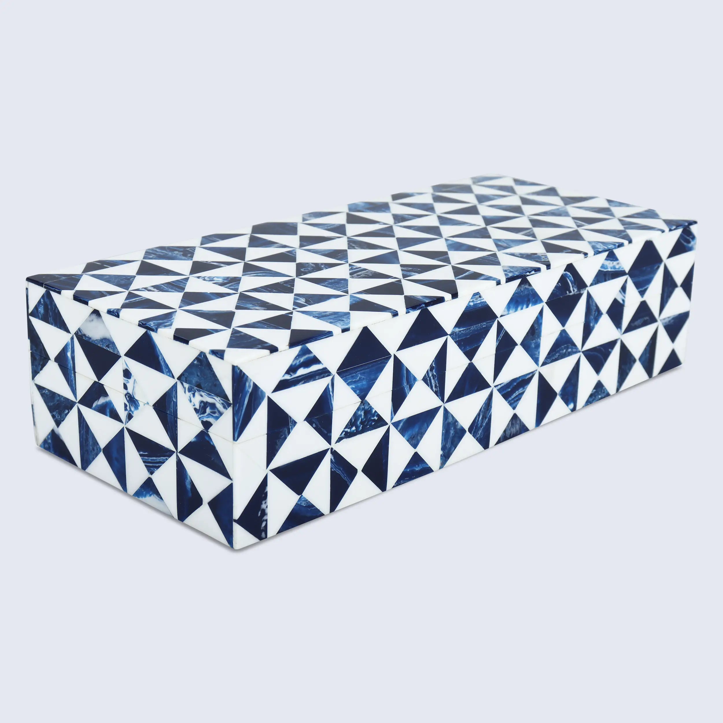 Blue and White Resin Inlay Storage Box – Marquet Indigo Collection