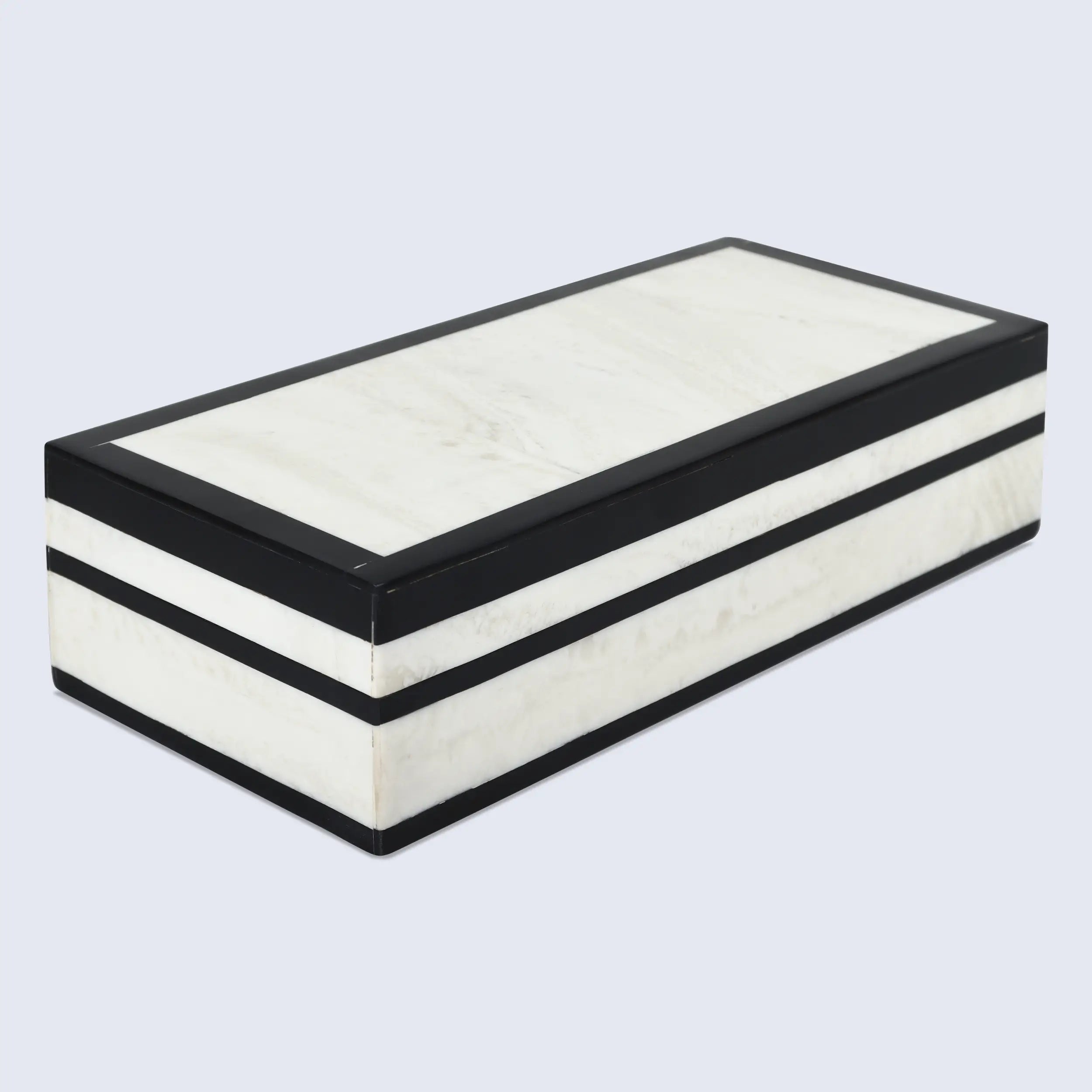 Black White Resin Inlay Decorative Storage Box – Mono Court Collection (7 Sizes)