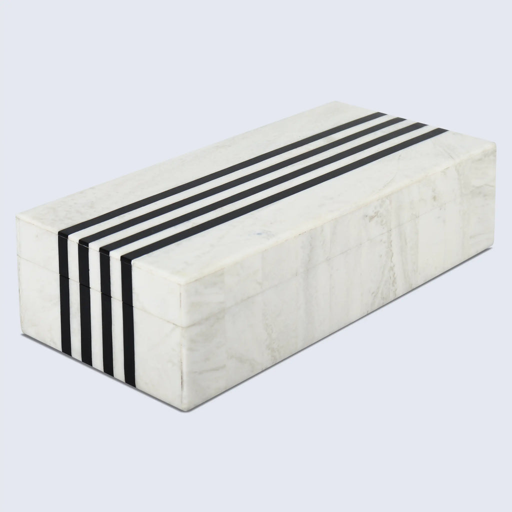 Black White Resin Inlay Decorative Storage Box – Mono Sprint Collection (7 Sizes)