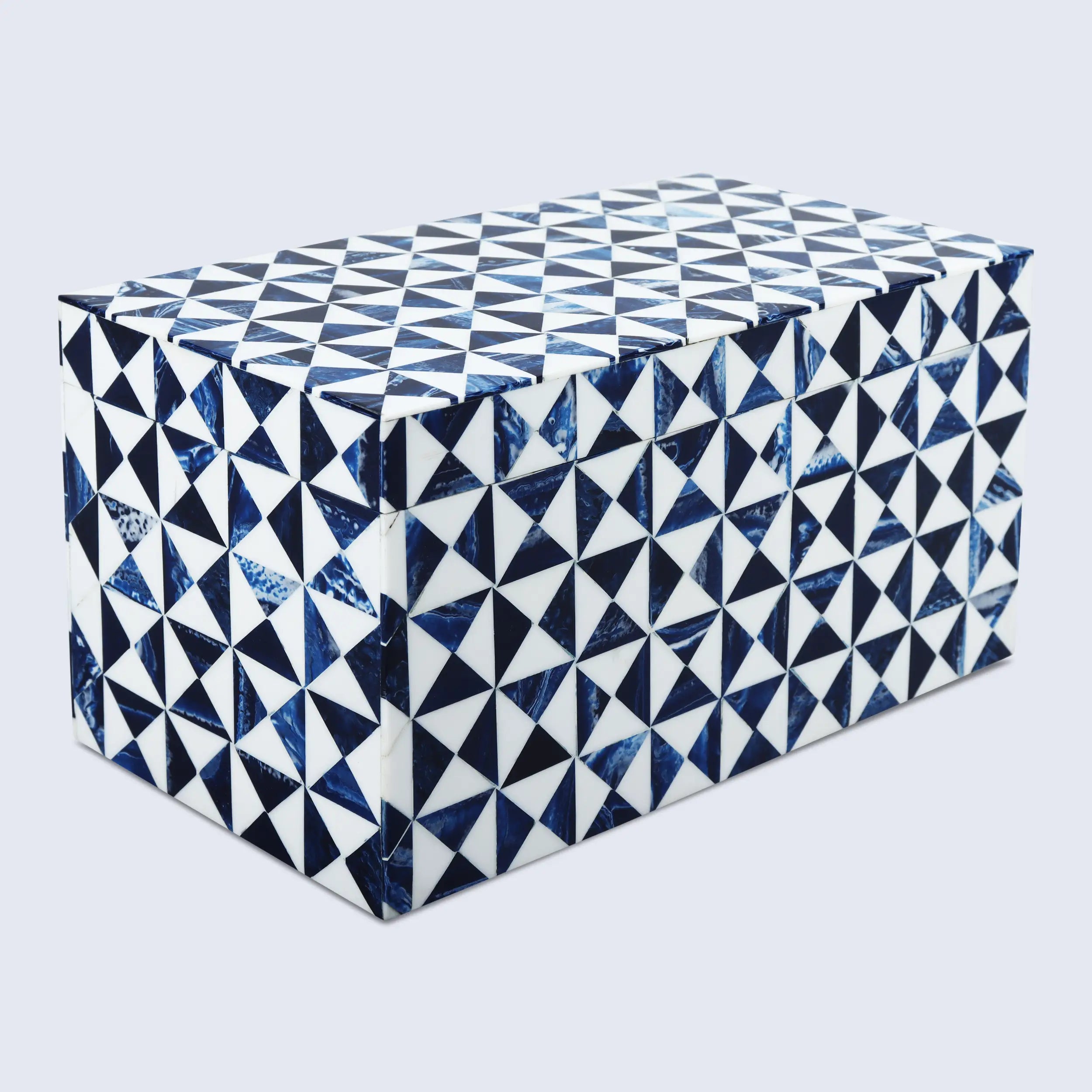 Blue and White Resin Inlay Storage Box – Marquet Indigo Collection
