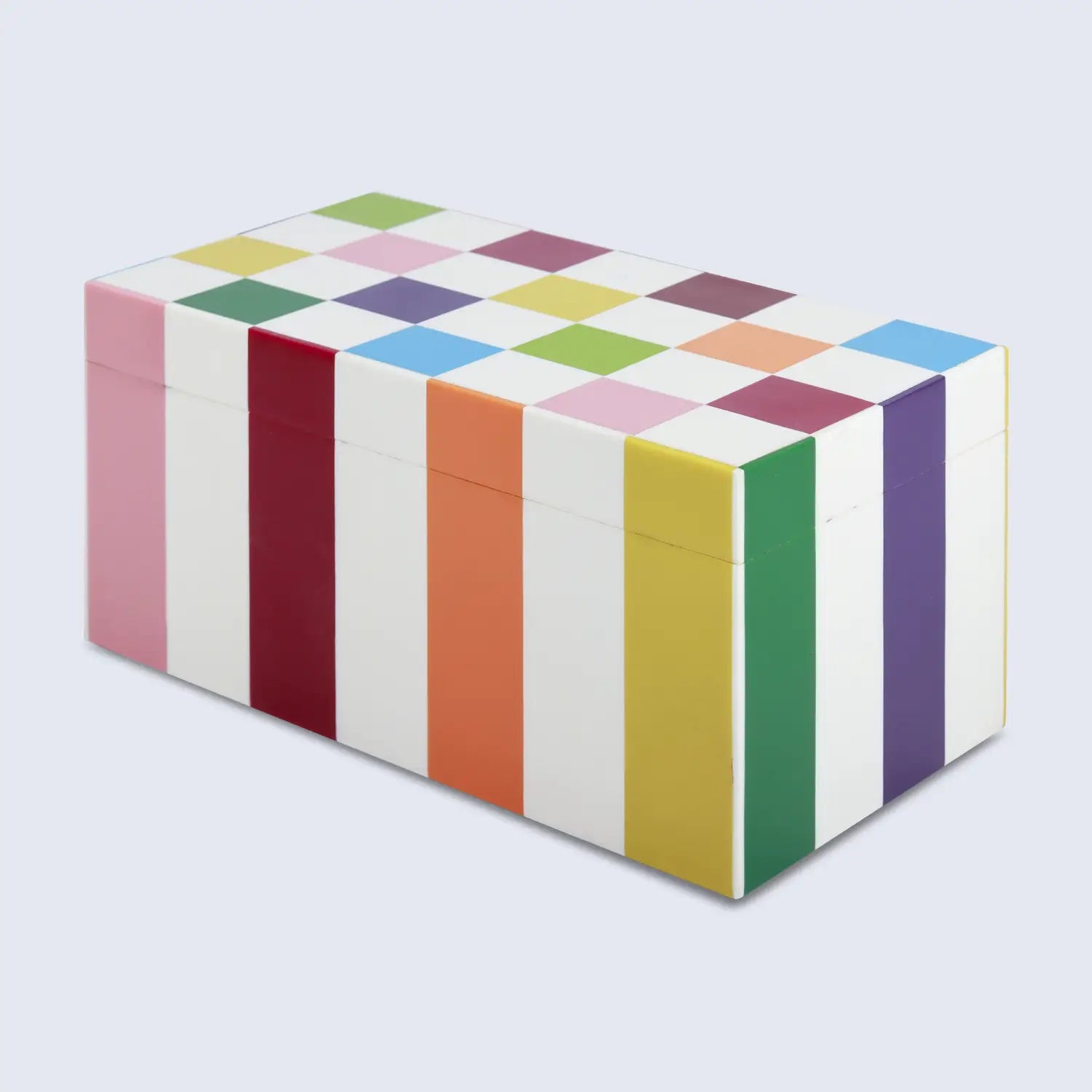 Decorative Box Medley Jester Pattern Resin Inlay, Available in 7 Sizes