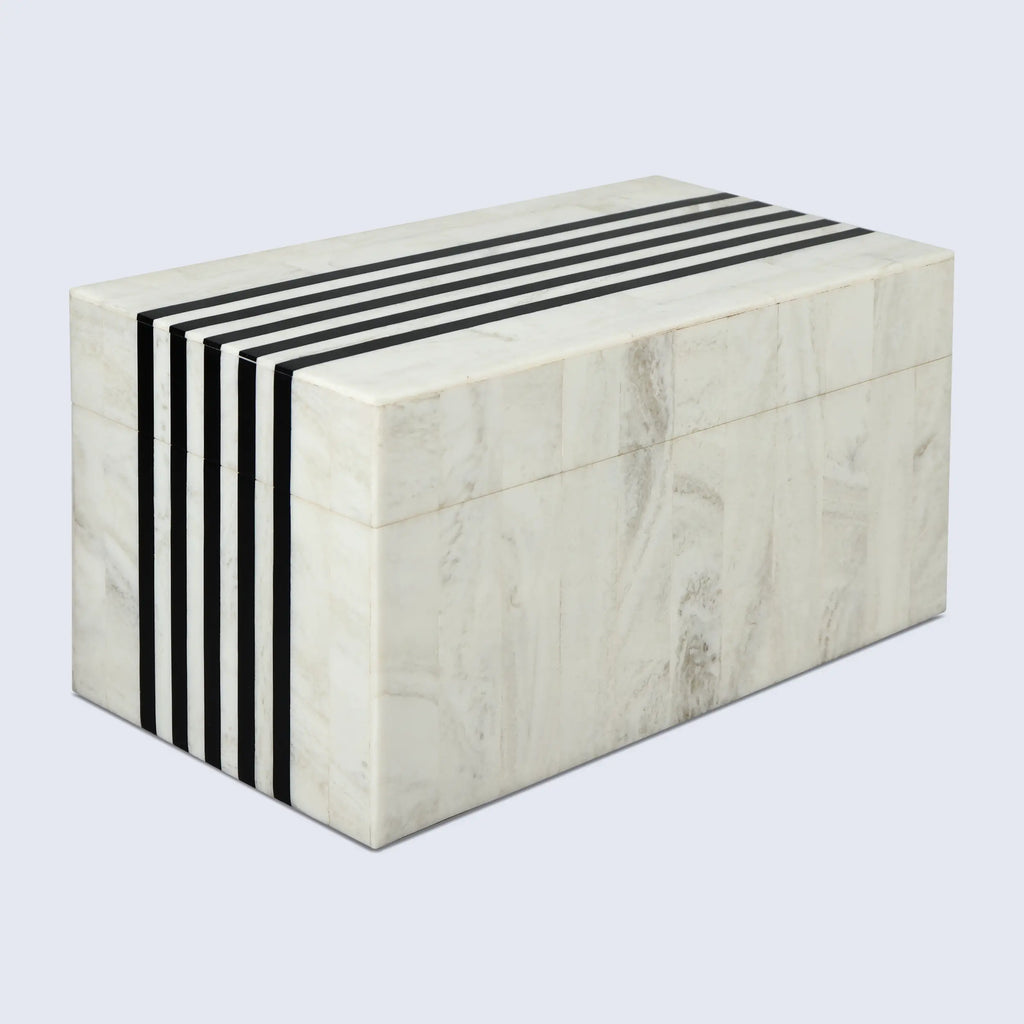 Black White Resin Inlay Decorative Storage Box – Mono Sprint Collection (7 Sizes)