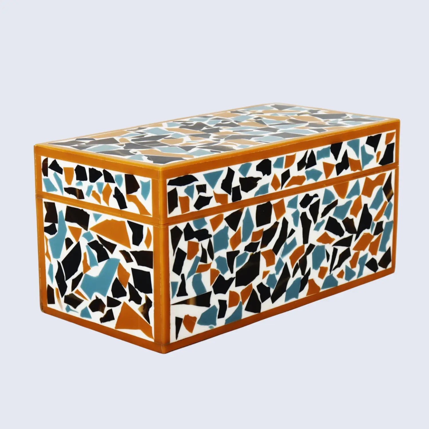 Mosaic gold pattern Resin Inlay decorative boxes in 7 Sizes
