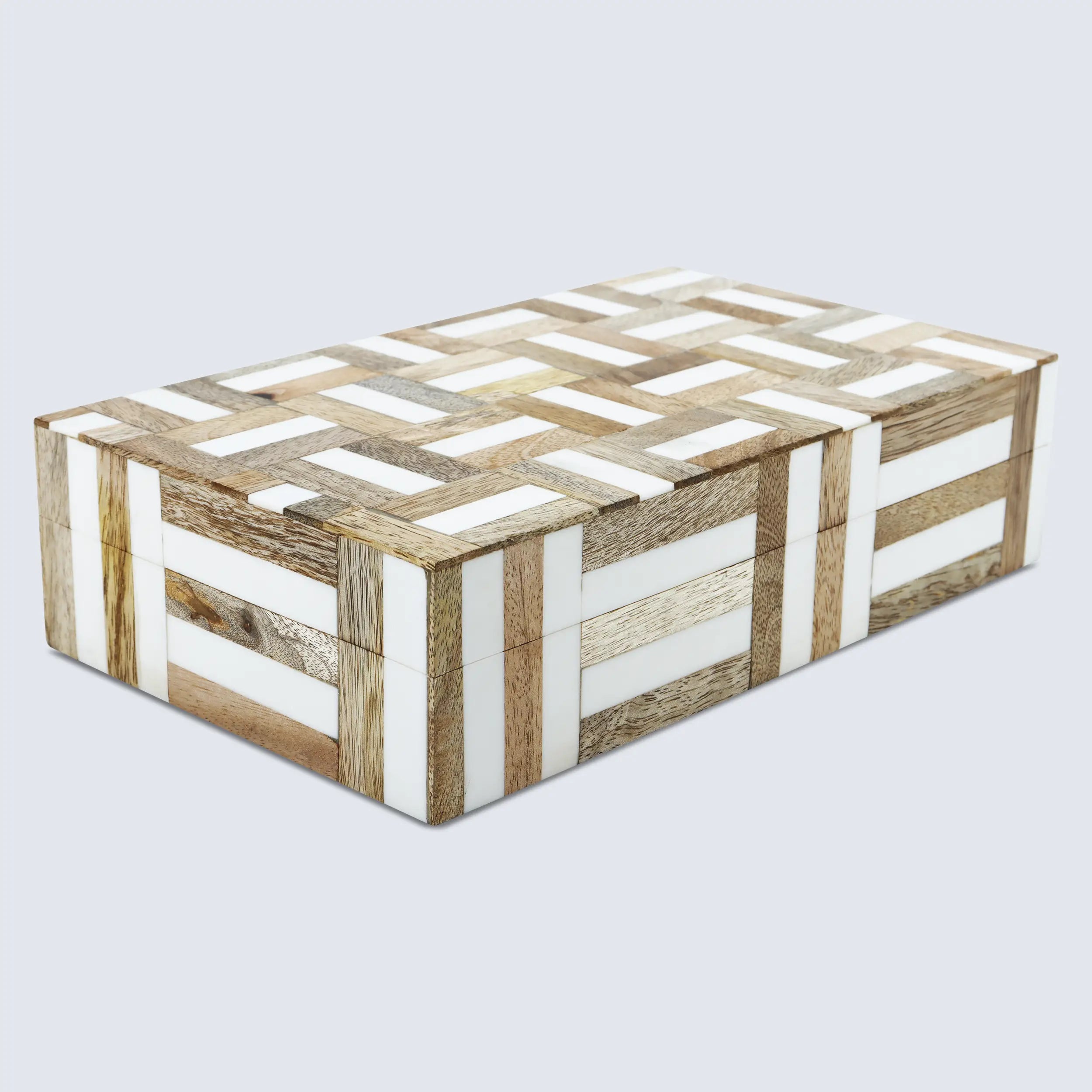 Wood & Resin Inlay Box Marquetry Decorative Keepsake 8 Sizes