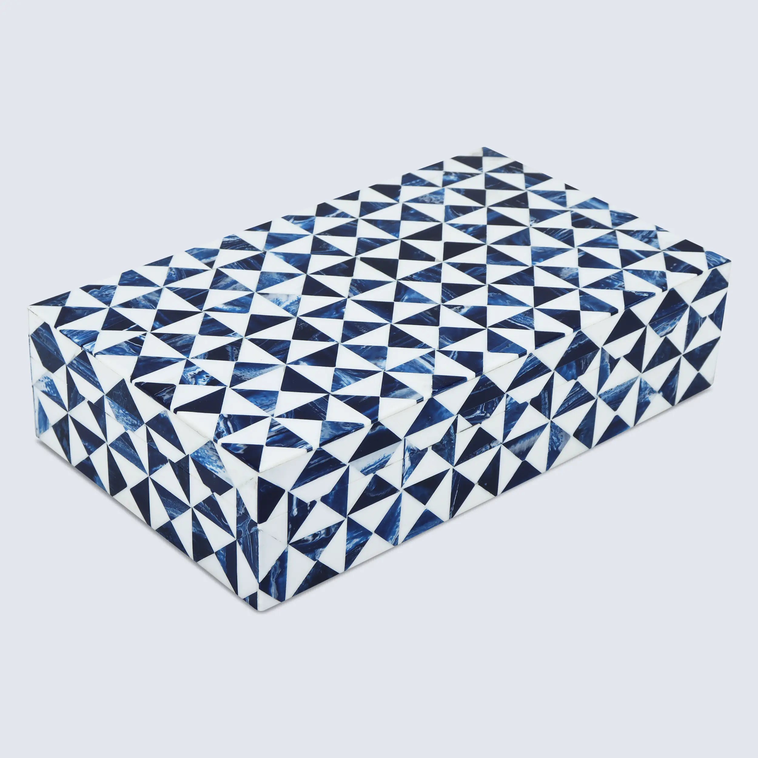 Blue and White Resin Inlay Storage Box – Marquet Indigo Collection