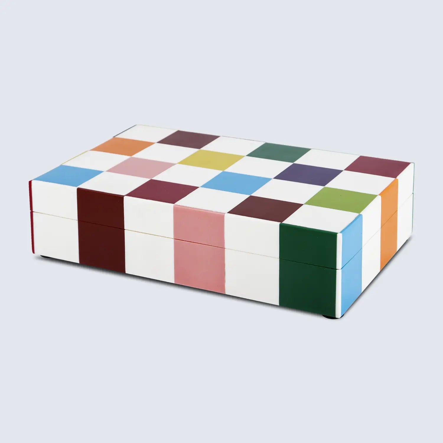 Decorative Box Medley Jester Pattern Resin Inlay, Available in 7 Sizes