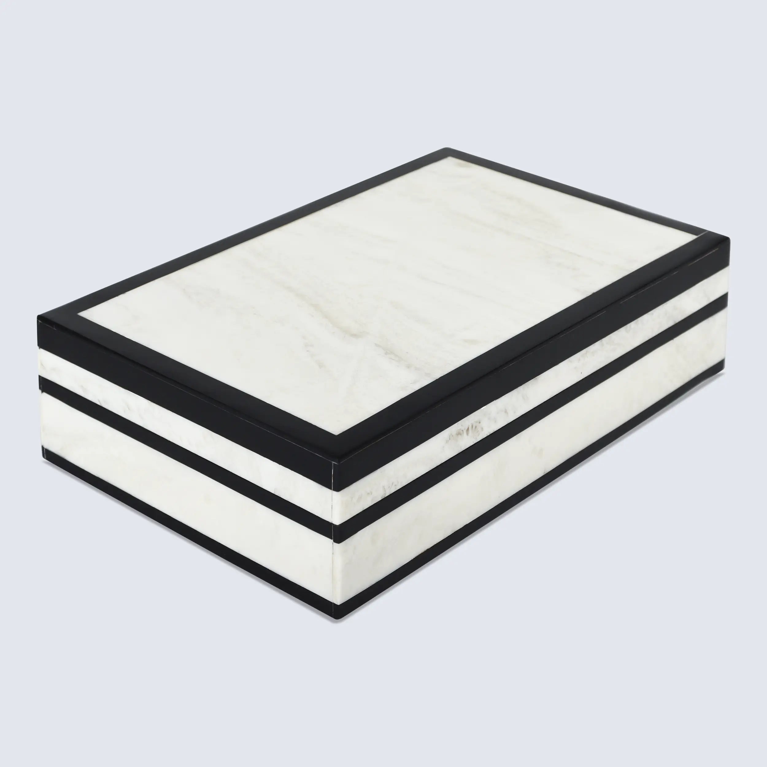Black White Resin Inlay Decorative Storage Box – Mono Court Collection (7 Sizes)
