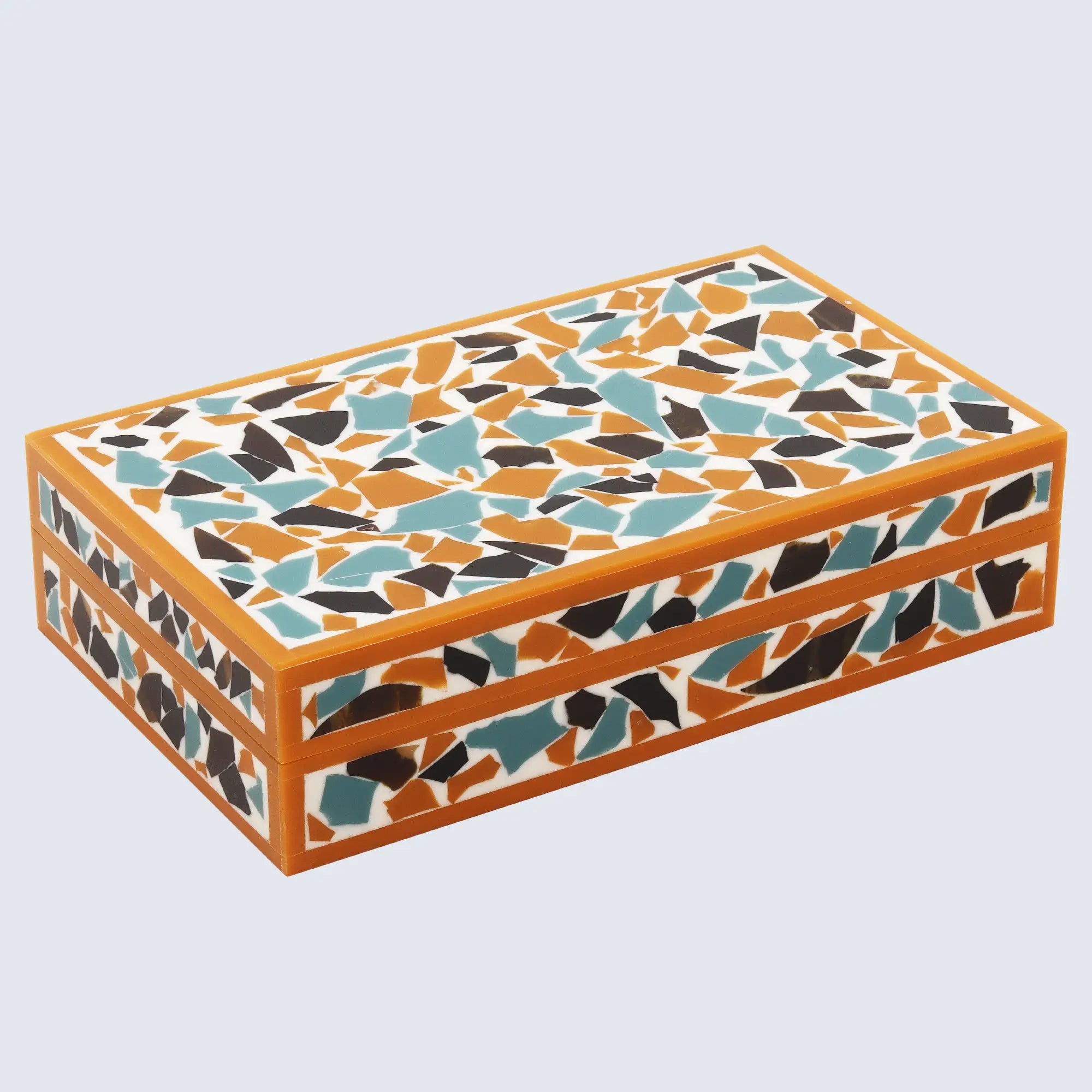 Mosaic gold pattern Resin Inlay decorative boxes in 7 Sizes