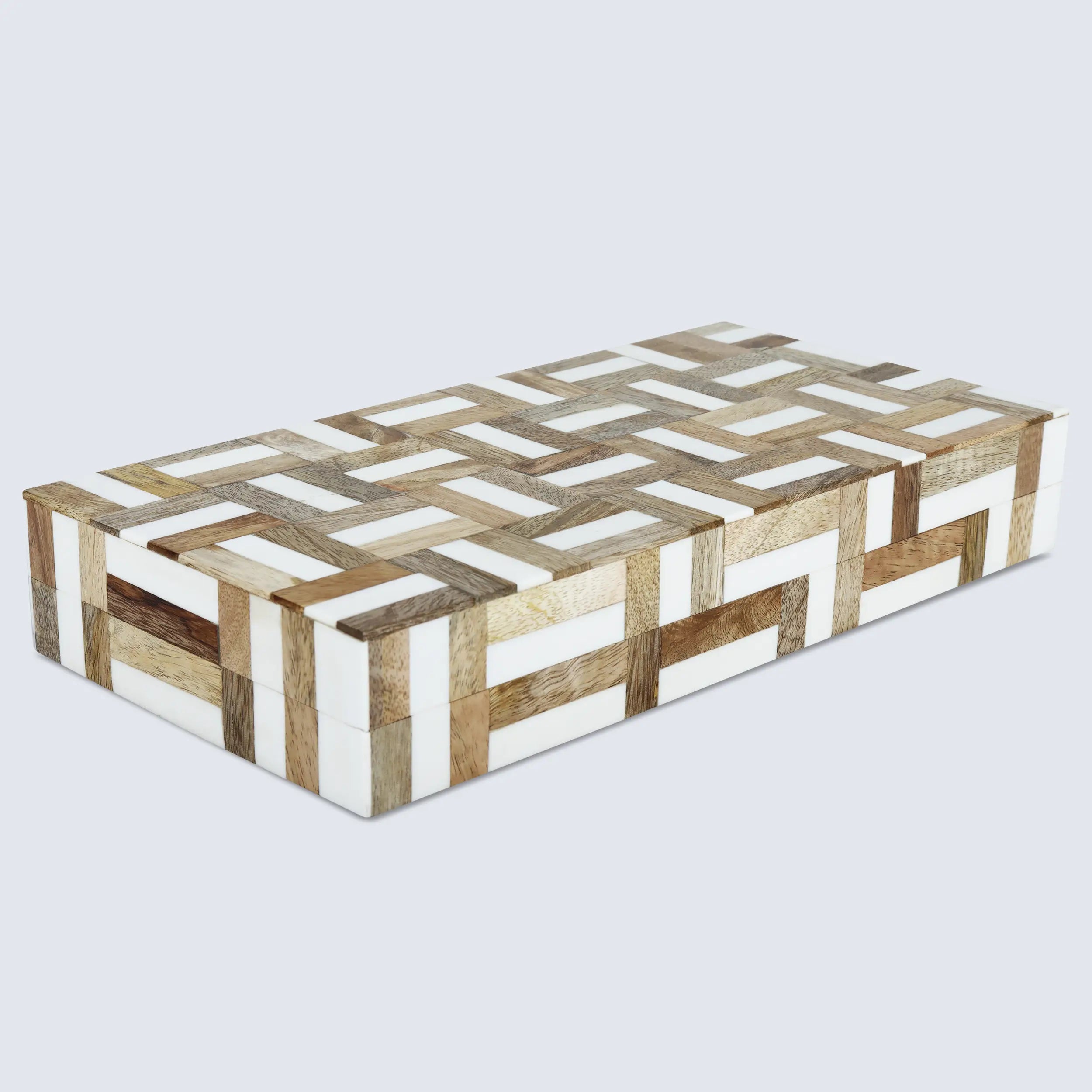 Wood & Resin Inlay Box Marquetry Decorative Keepsake 8 Sizes