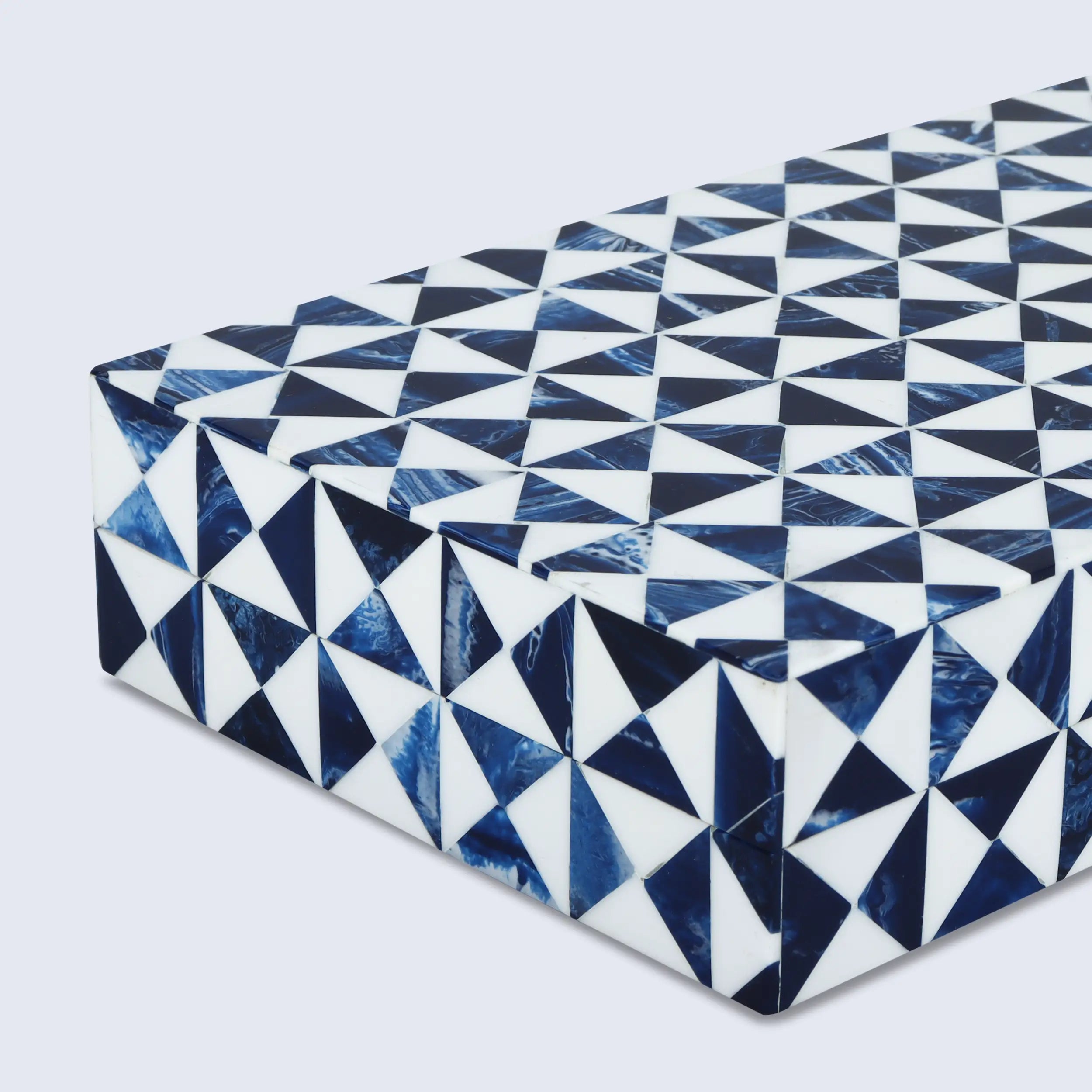 Blue and White Resin Inlay Storage Box – Marquet Indigo Collection