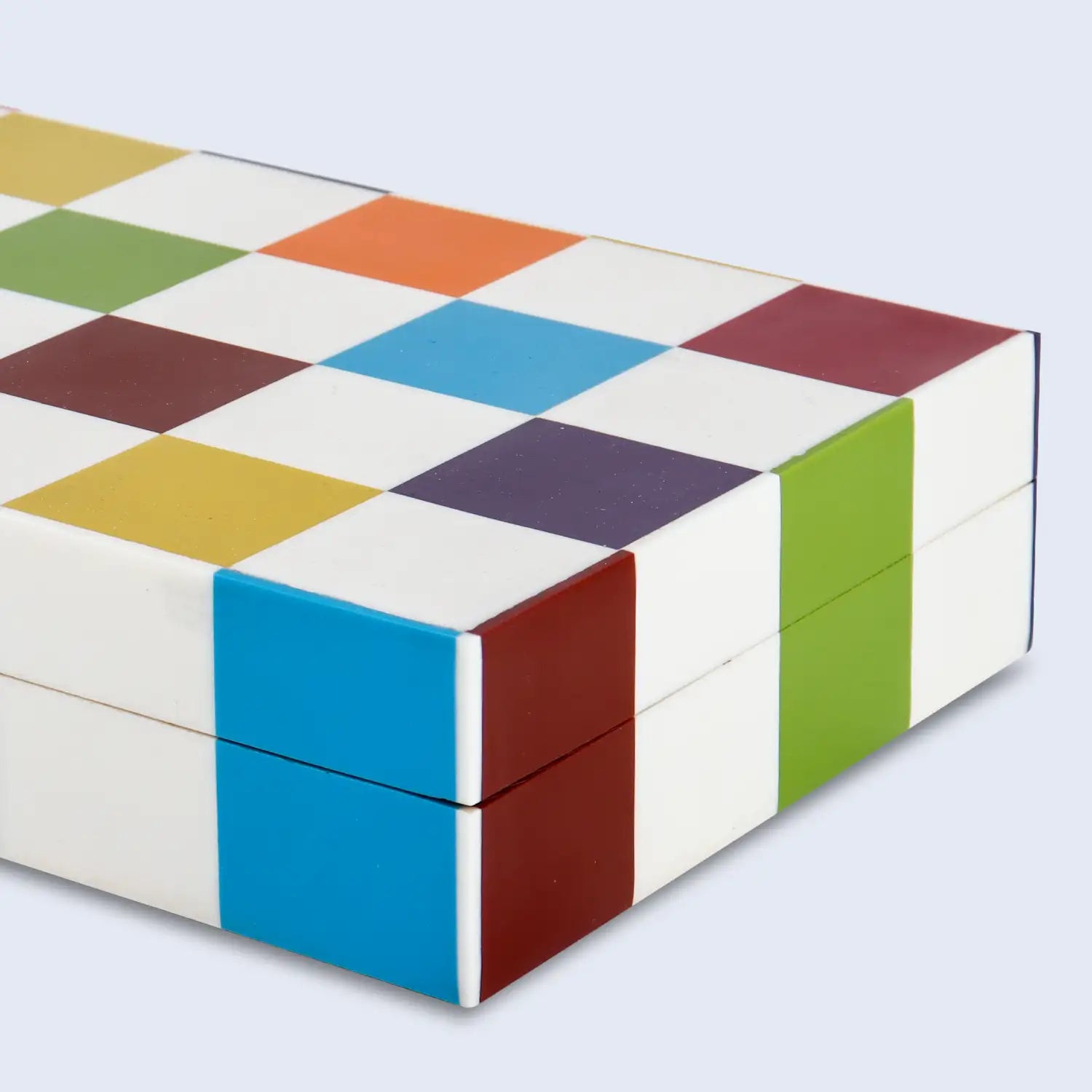 Decorative Box Medley Jester Pattern Resin Inlay, Available in 7 Sizes