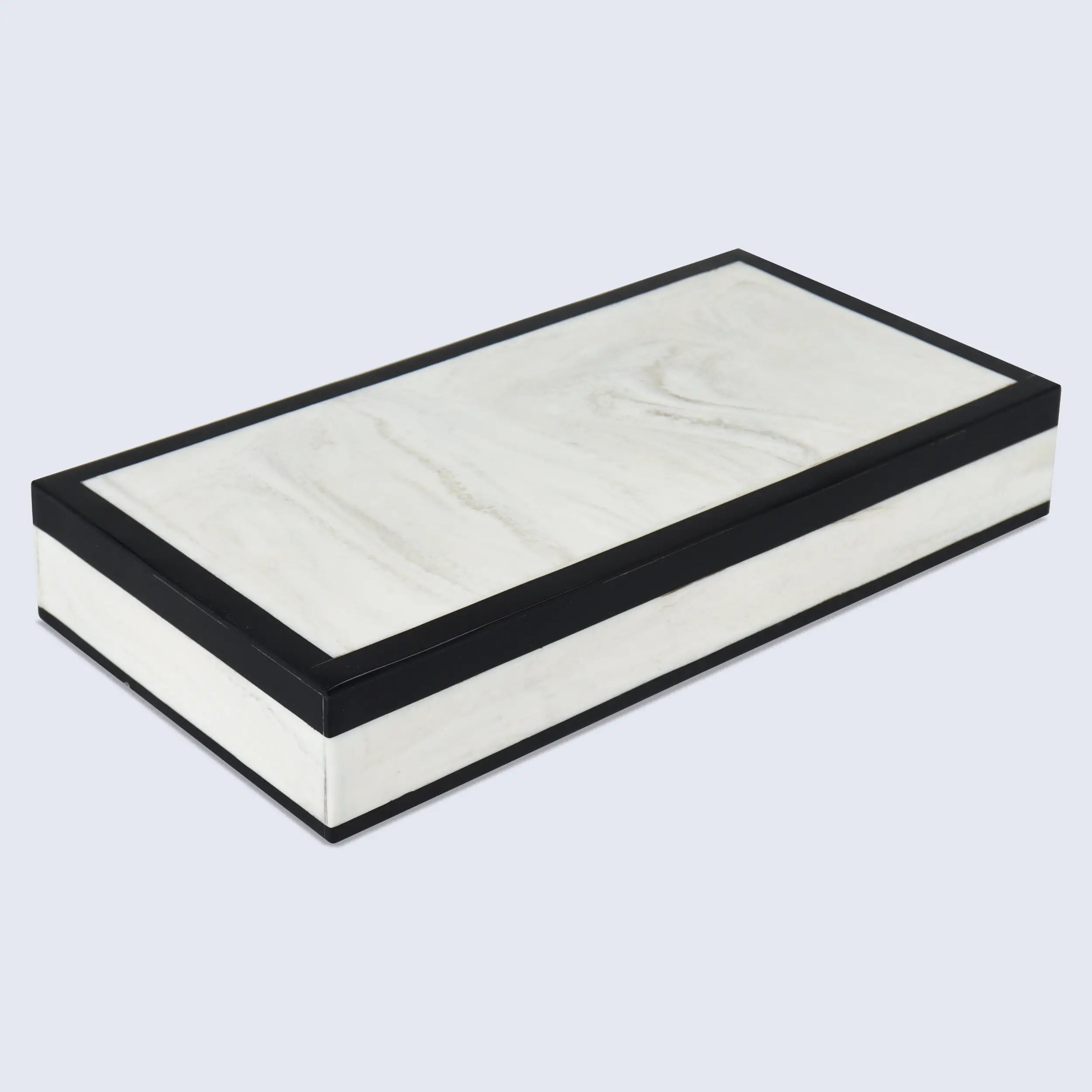 Black White Resin Inlay Decorative Storage Box – Mono Court Collection (7 Sizes)