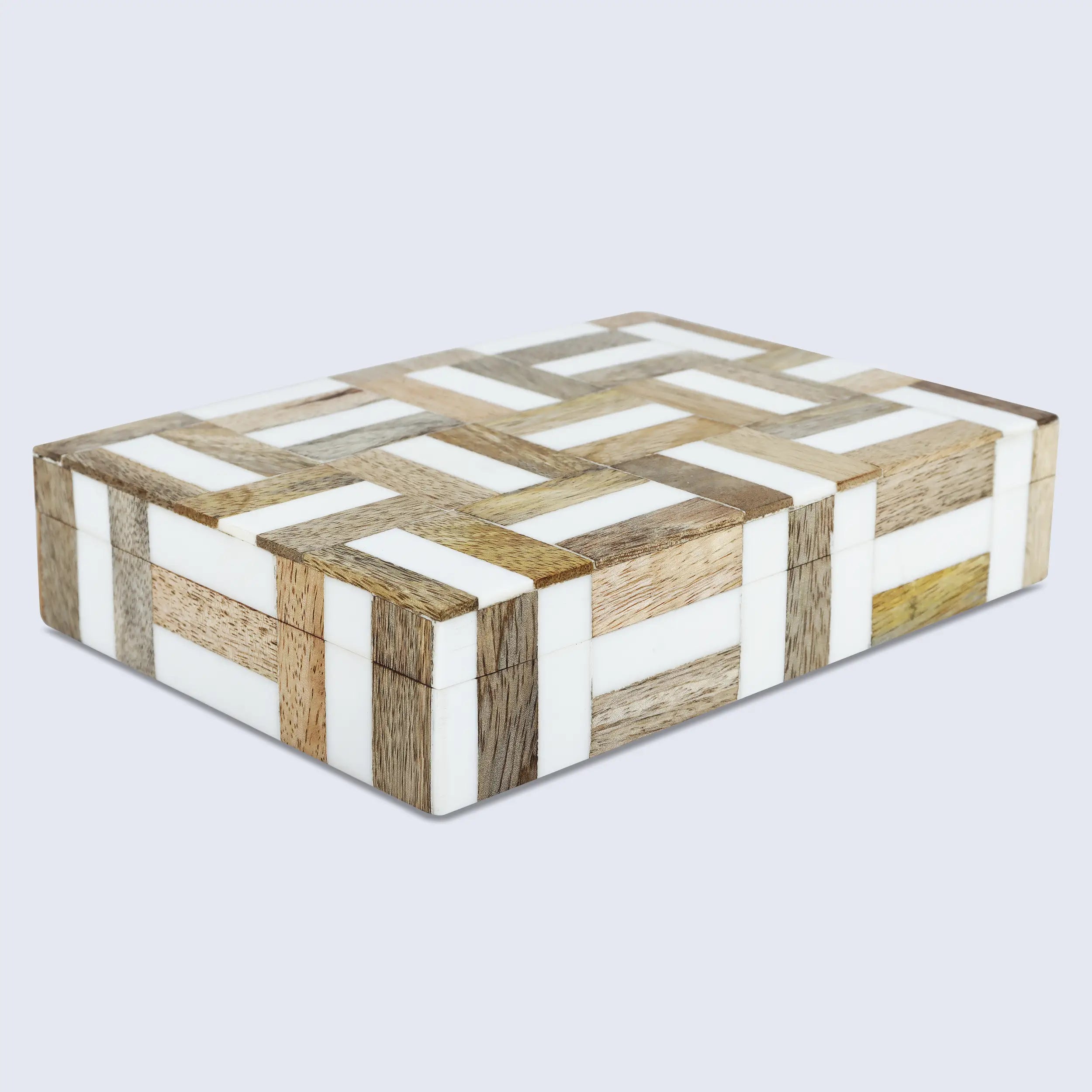 Wood & Resin Inlay Box Marquetry Decorative Keepsake 8 Sizes