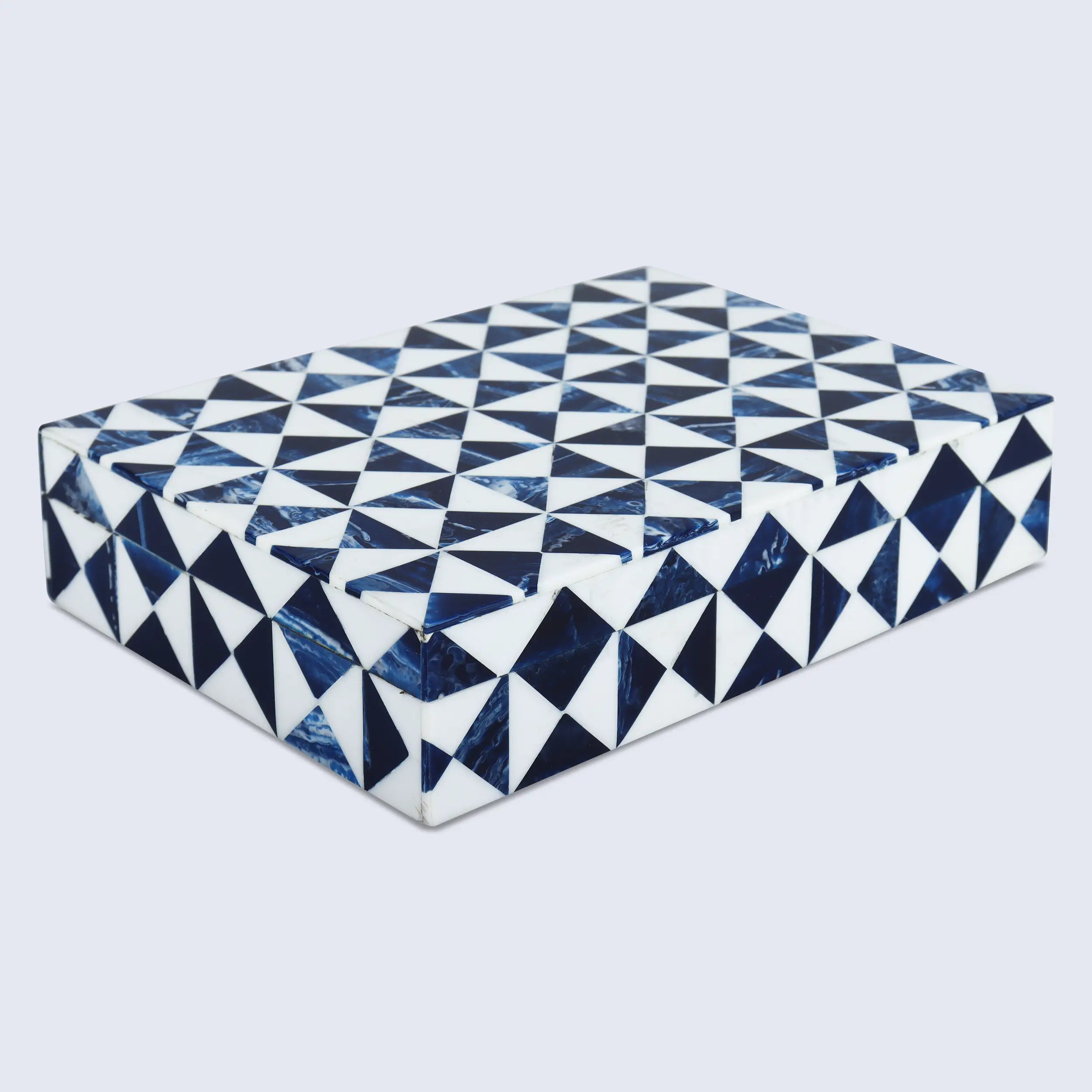 Blue and White Resin Inlay Storage Box – Marquet Indigo Collection