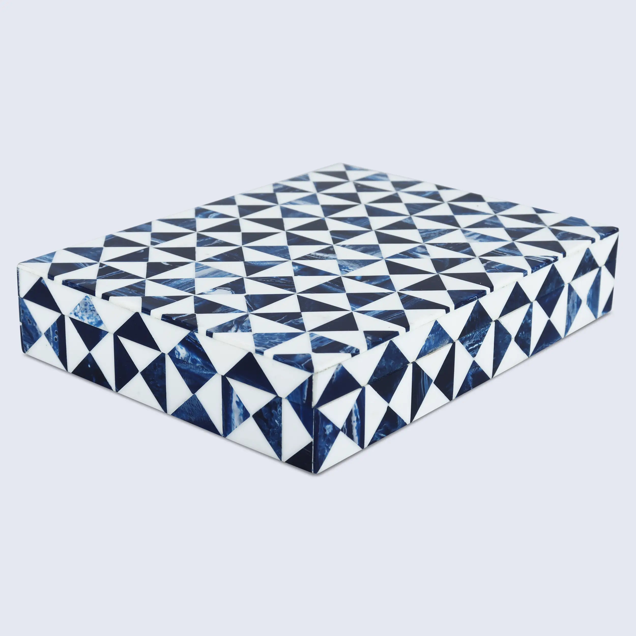 Blue and White Resin Inlay Storage Box – Marquet Indigo Collection