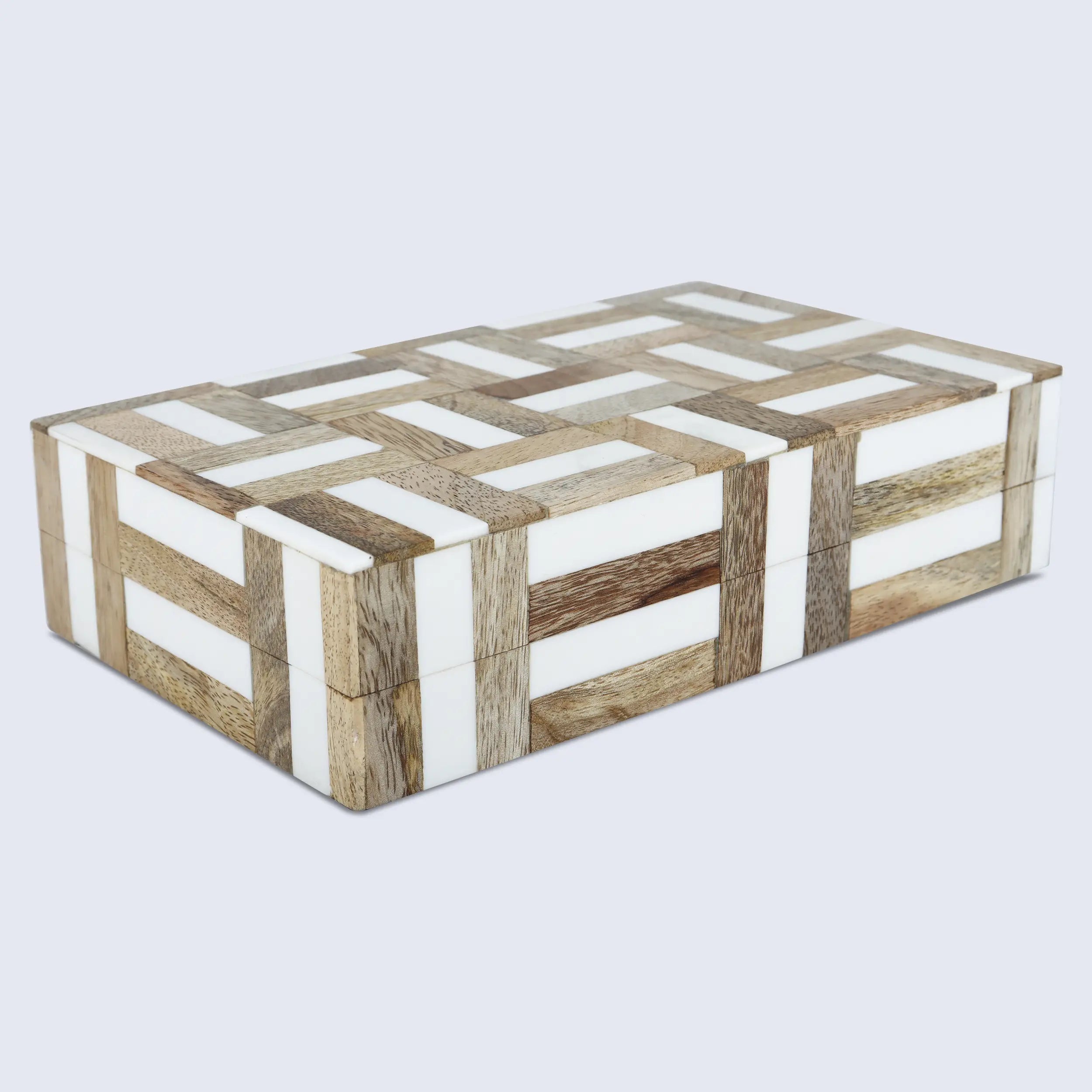 Wood & Resin Inlay Box Marquetry Decorative Keepsake 8 Sizes