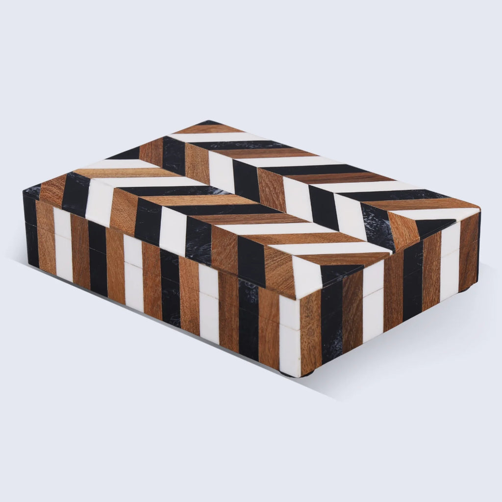 Marquet Cosmo Resin Inlay & Wood Marquetry Decorative Box – 8 Sizes