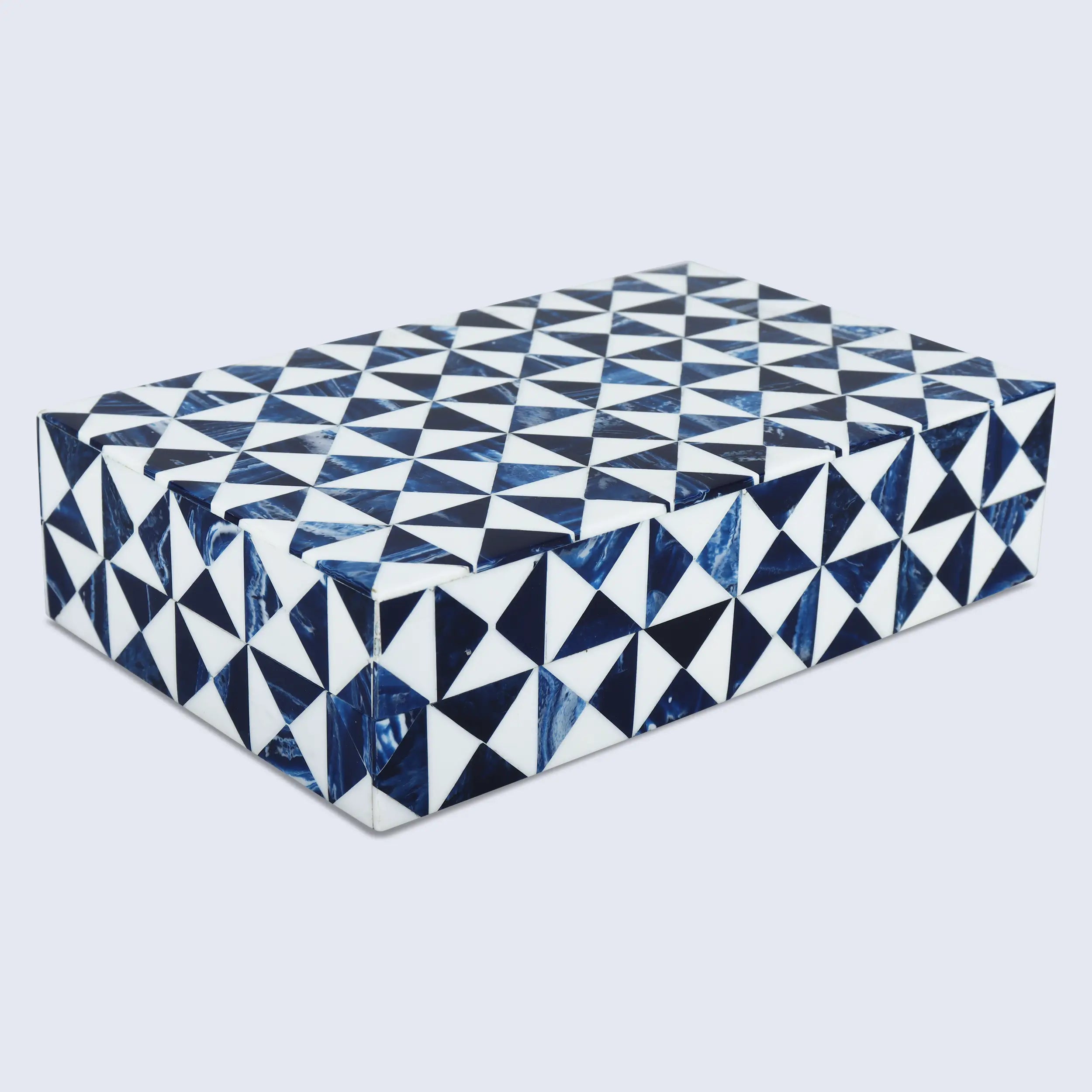 Blue and White Resin Inlay Storage Box – Marquet Indigo Collection