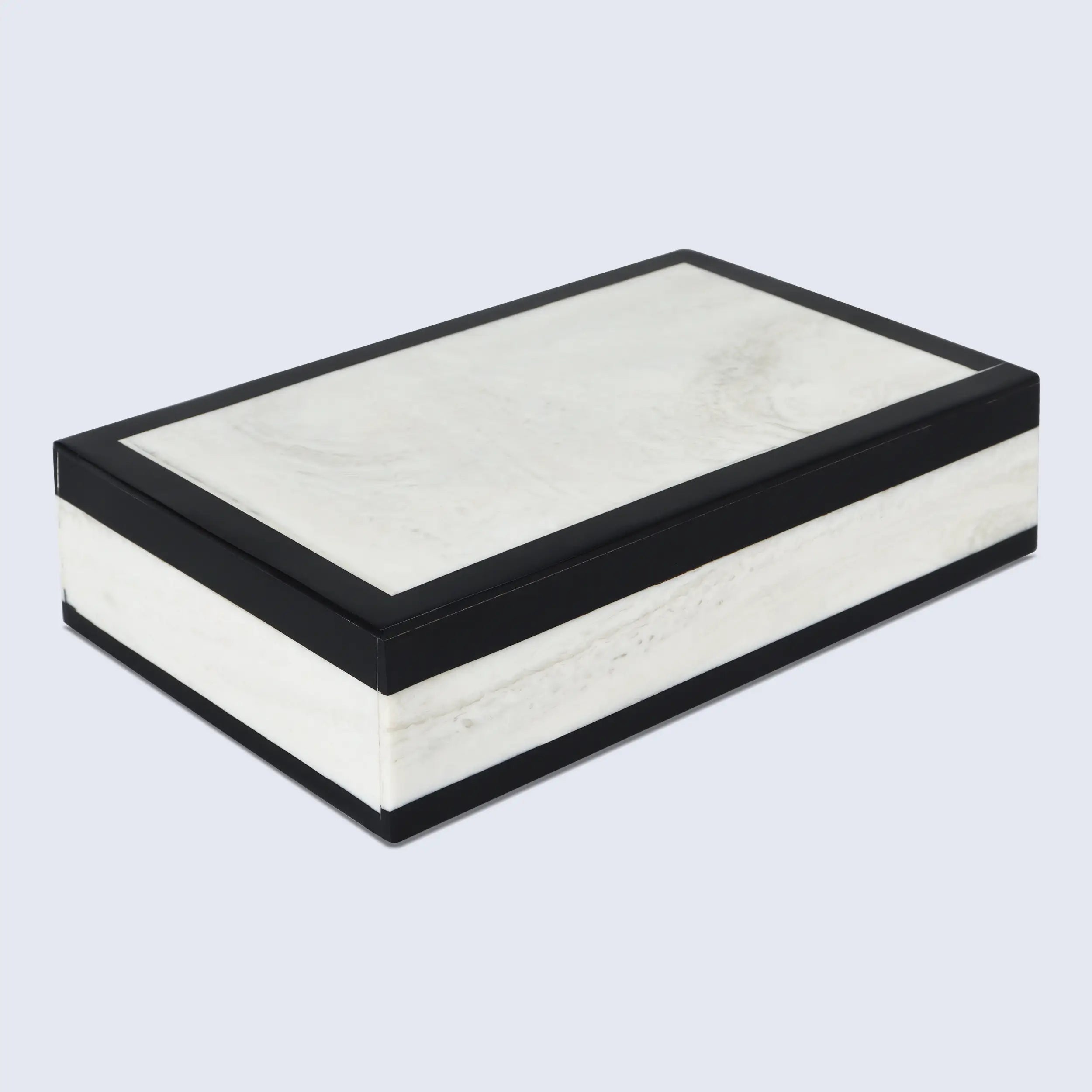 Black White Resin Inlay Decorative Storage Box – Mono Court Collection (7 Sizes)