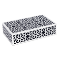 Decorative Storage Boxes Shiraz Pattern Resin Inlay, Black & White, 7 sizes