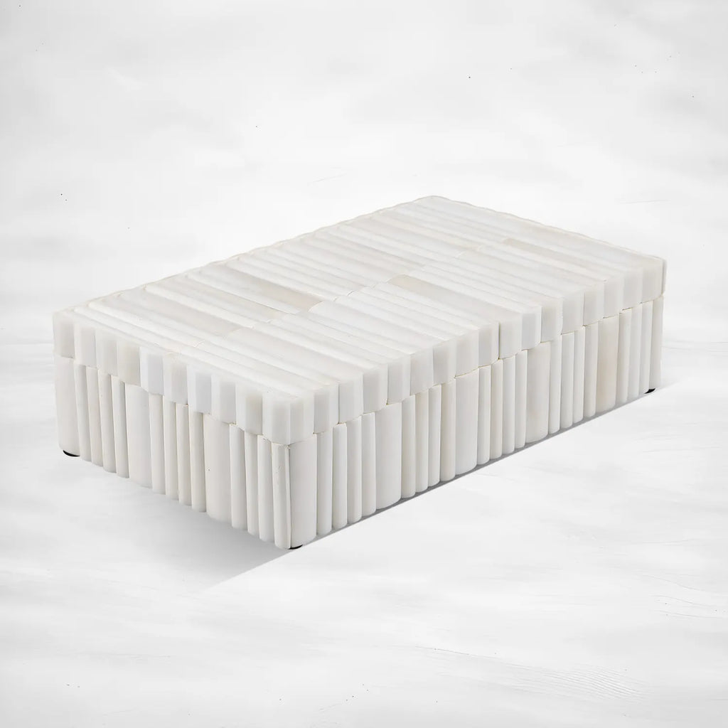 Ivory Stem Bone Inlay Decorative Storage Boxes Centerpiece