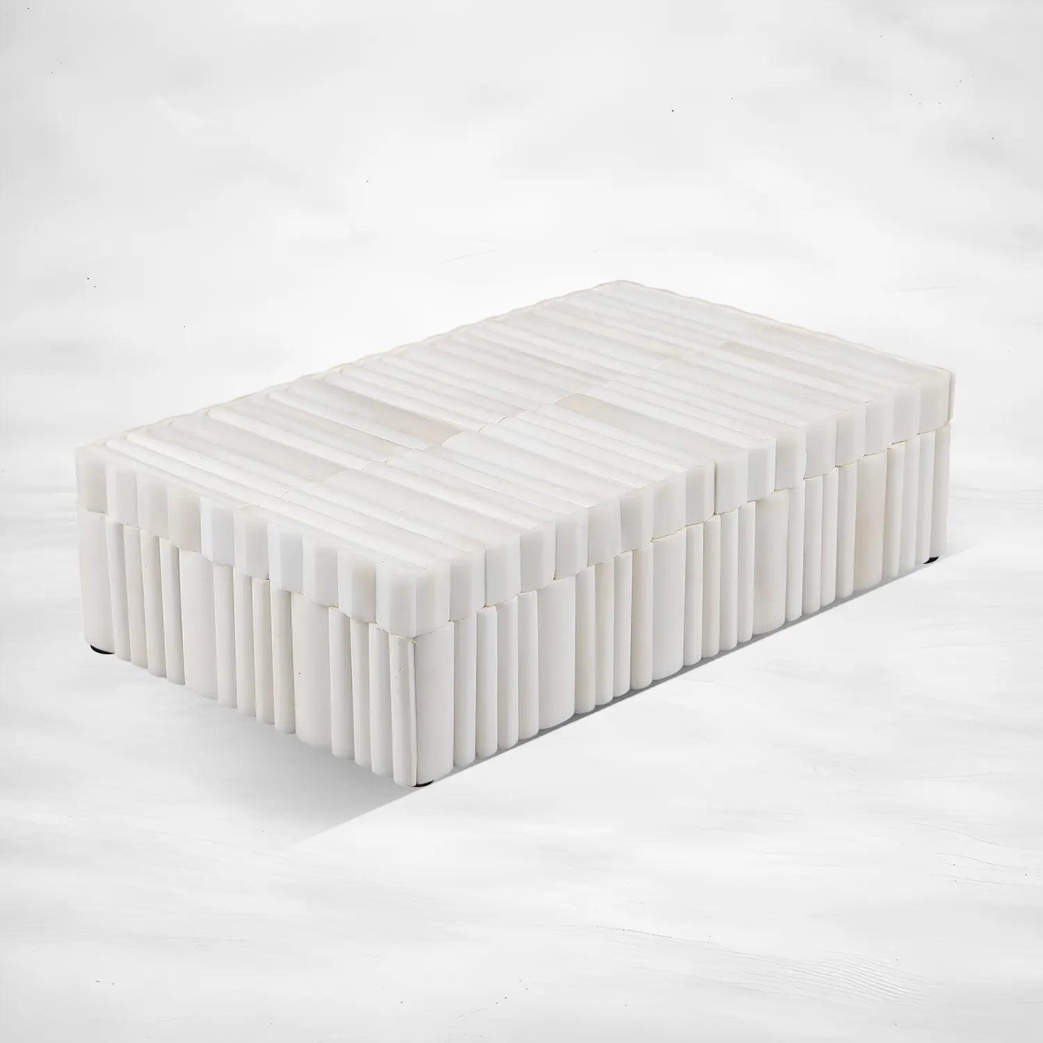 Ivory Stem Bone Inlay Decorative Storage Boxes Centerpiece