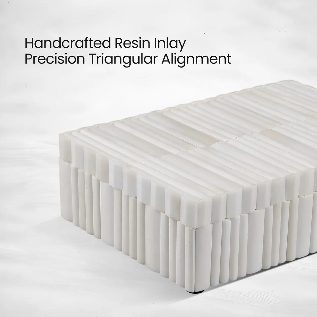 Ivory Stem Bone Inlay Decorative Storage Boxes Centerpiece