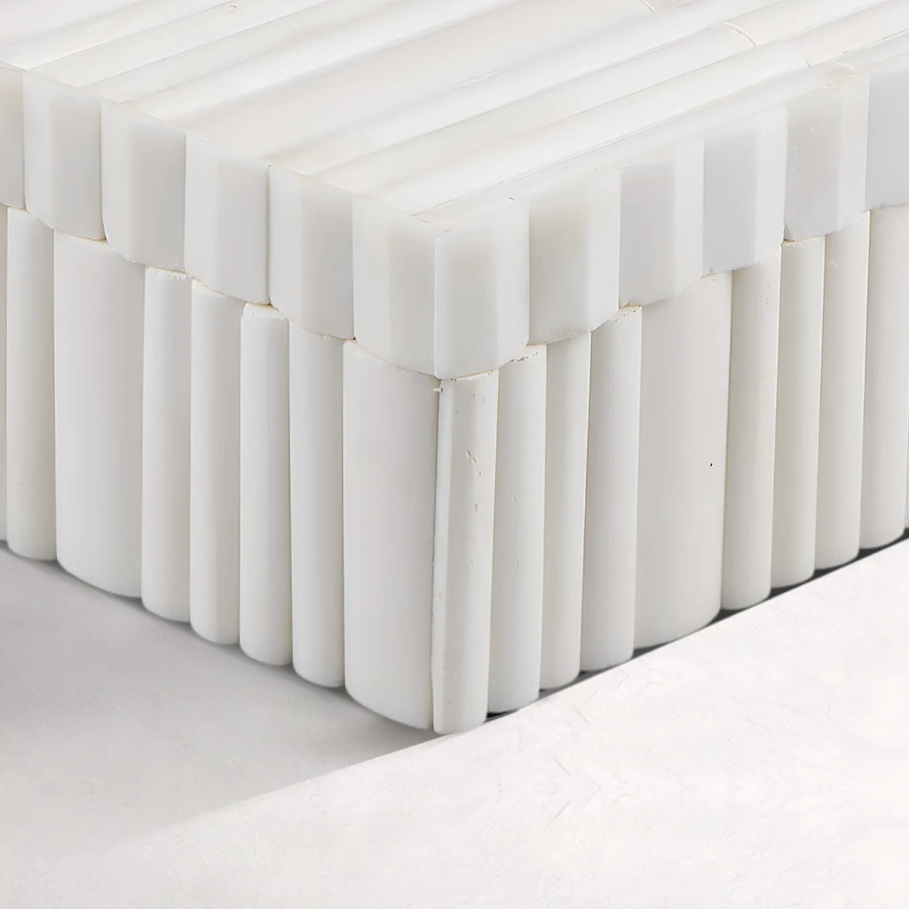 Ivory Stem Bone Inlay Decorative Storage Boxes Centerpiece