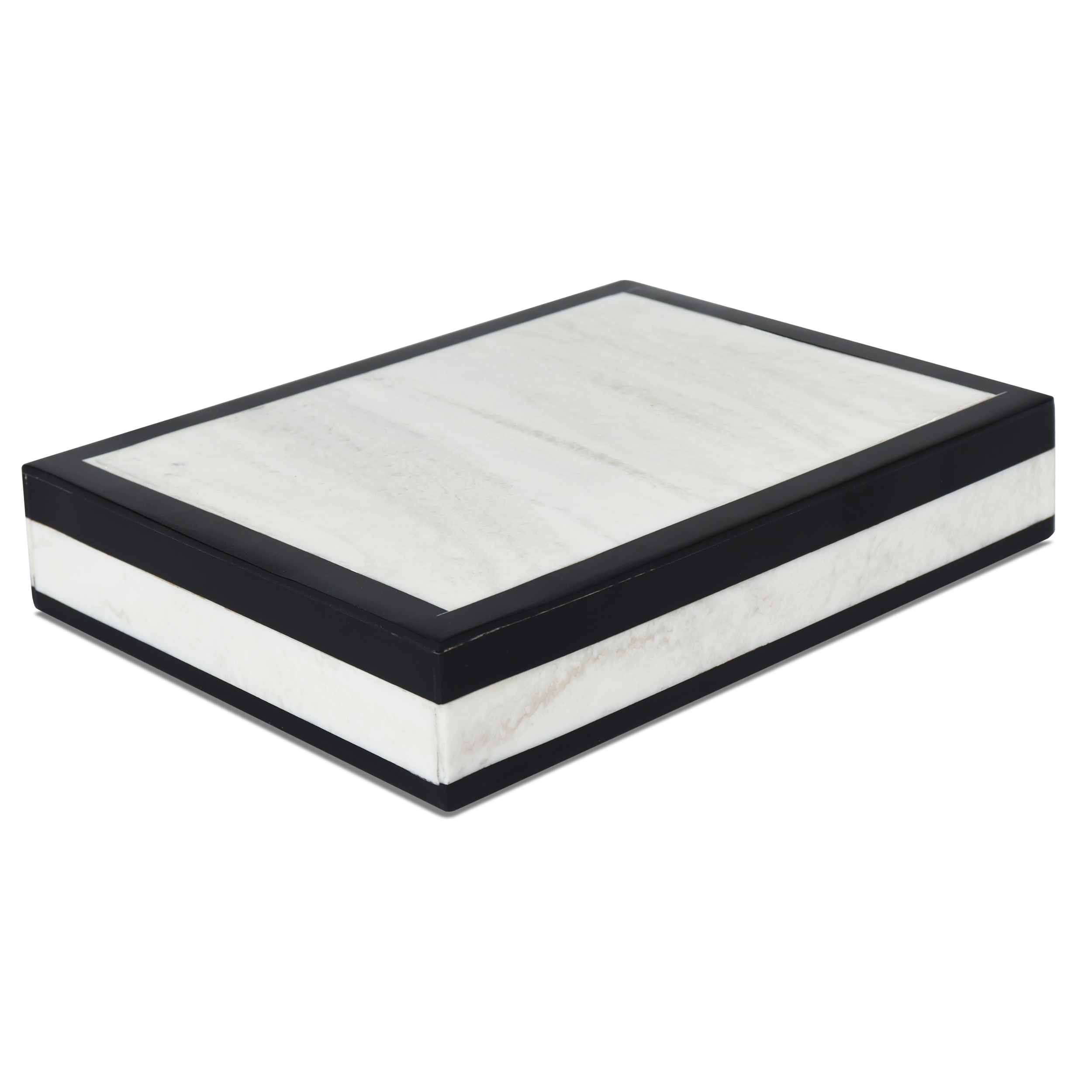 Black White Resin Inlay Decorative Storage Box – Mono Court Collection (7 Sizes)