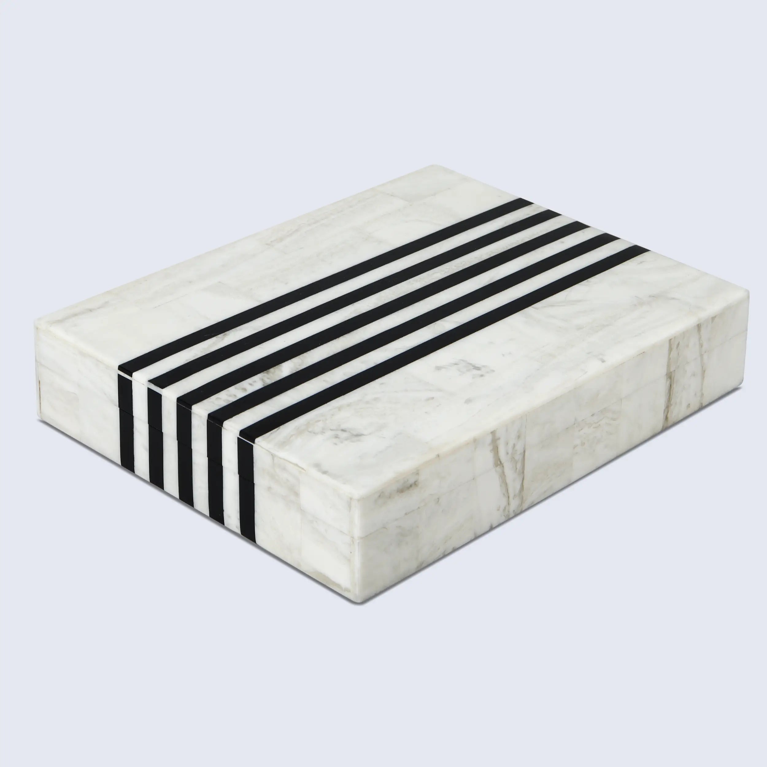 Black White Resin Inlay Decorative Storage Box – Mono Sprint Collection (7 Sizes)