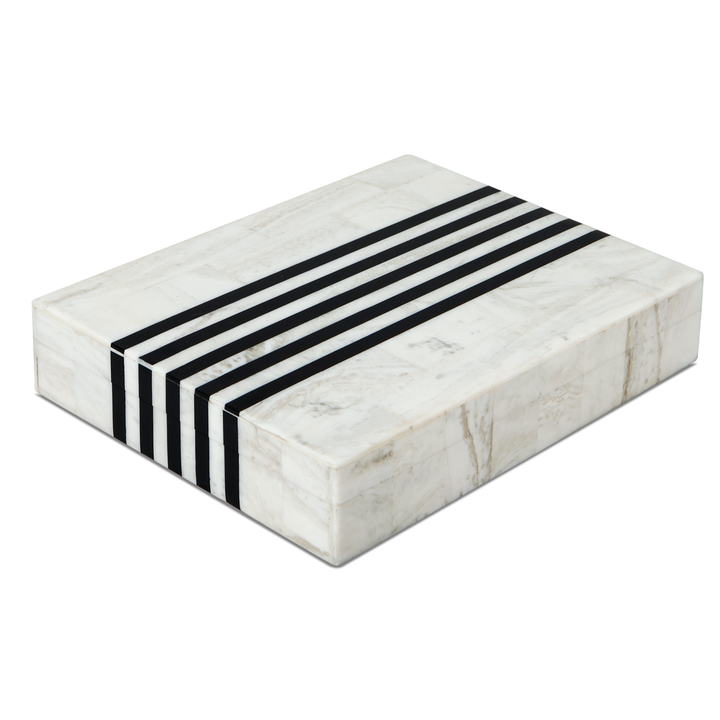Black White Resin Inlay Decorative Storage Box – Mono Sprint Collection (7 Sizes)