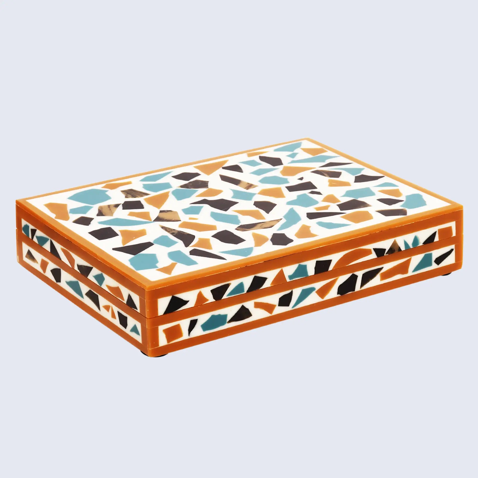 Mosaic gold pattern Resin Inlay decorative boxes in 7 Sizes