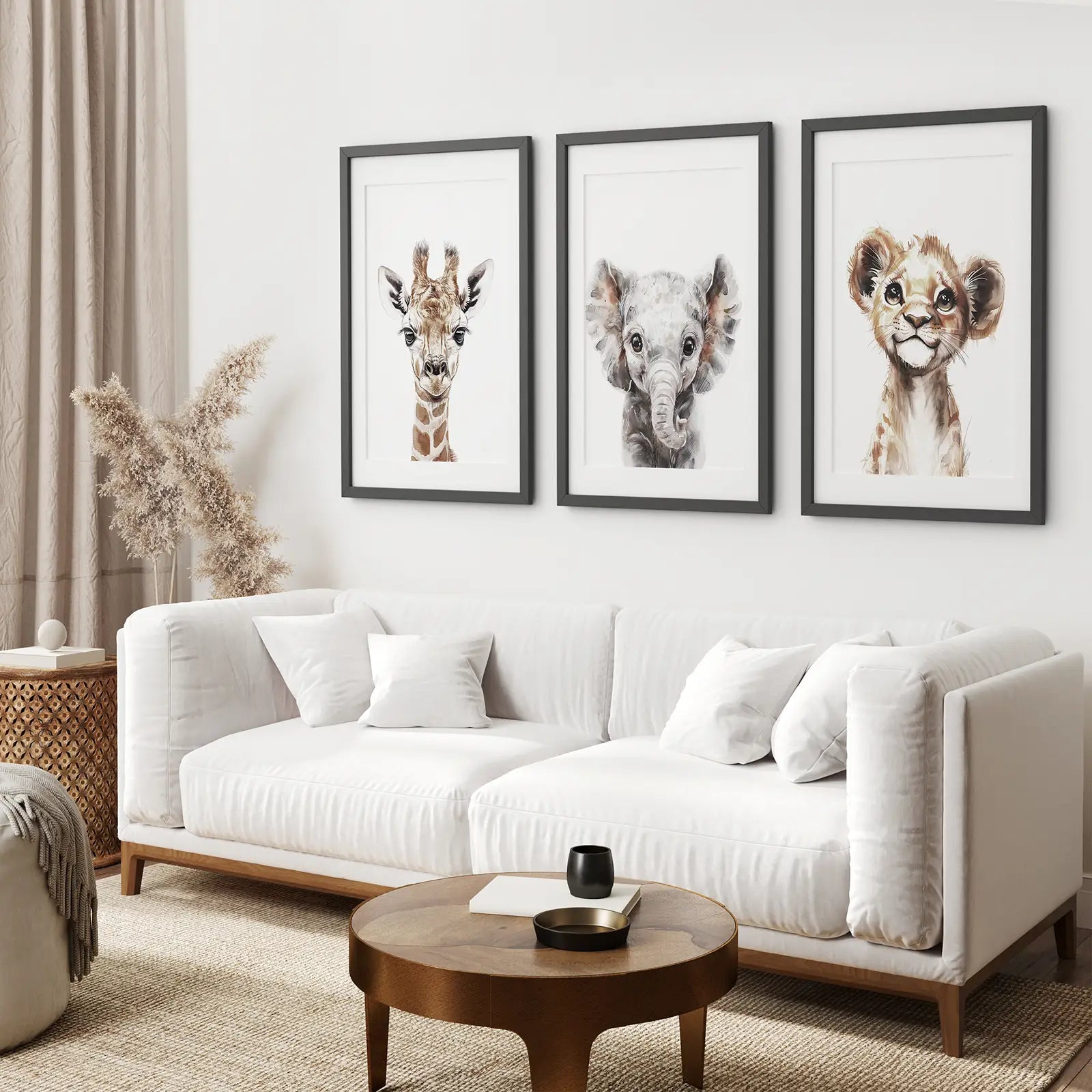 Watercolor Jungle Nursery Wall Art Set