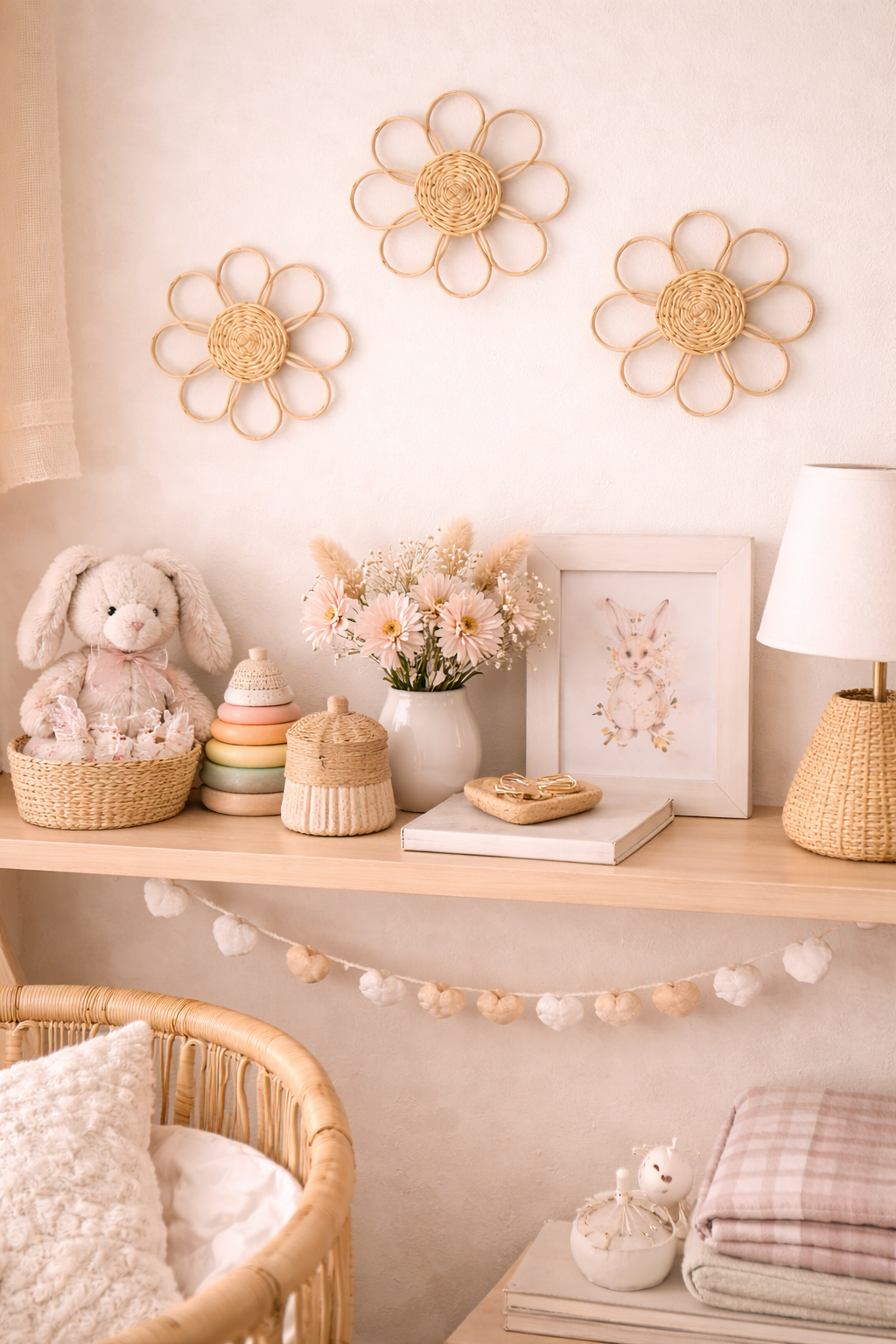 Rattan Flower Wall Art